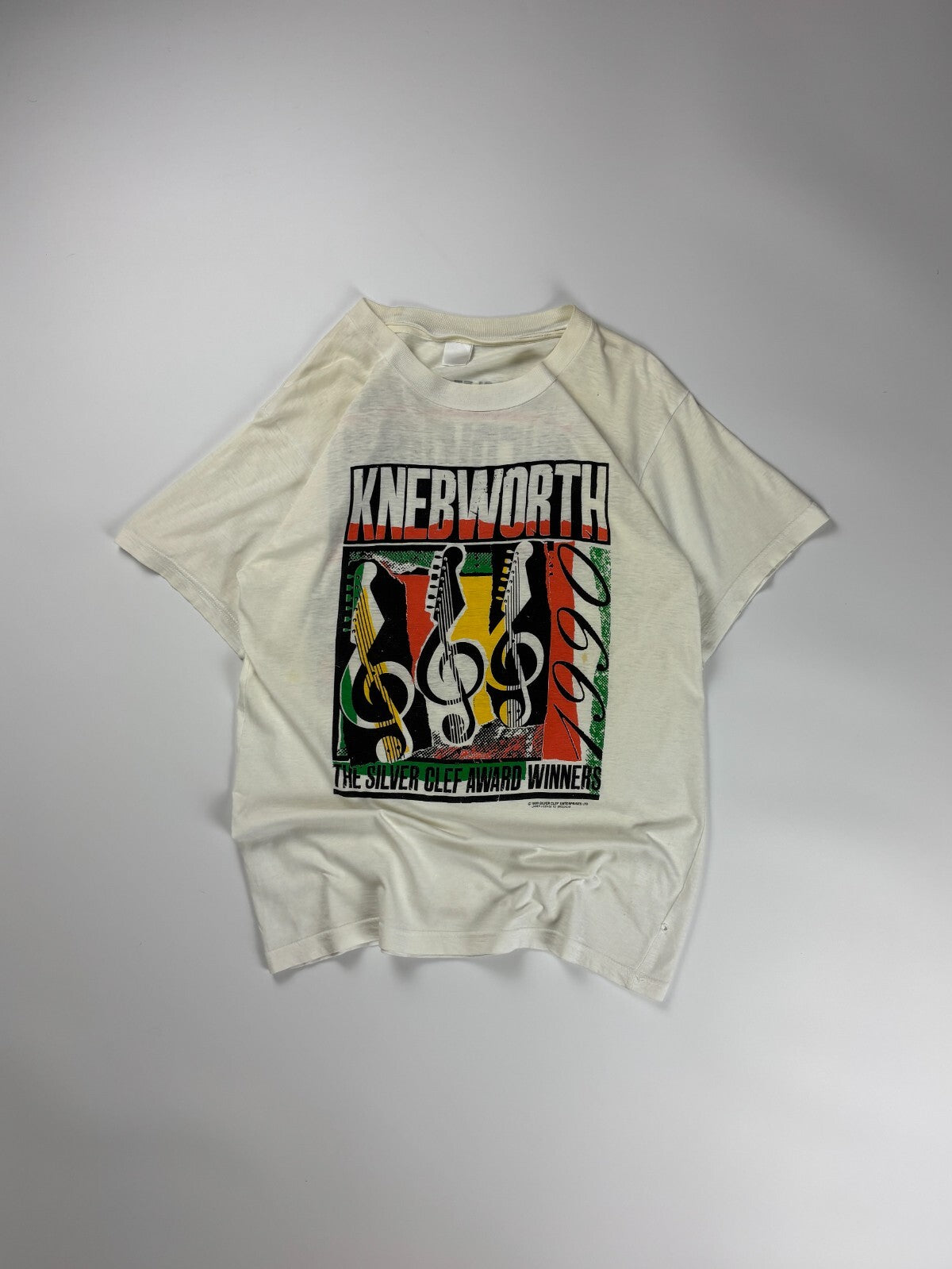 Vintage 1990 Knebworth Silver Clef Award Winners Tee