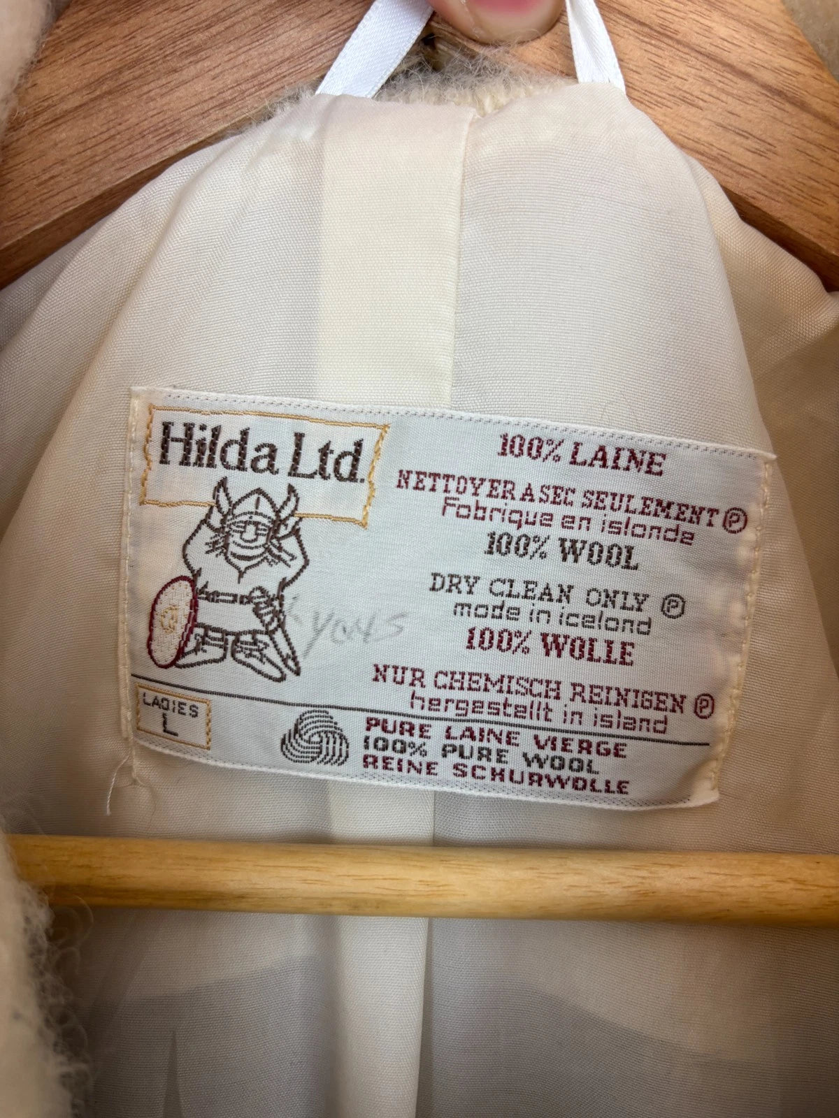 Vintage 1970s 100% Wool Overcoat / Ladies Size Large / Abstract Winter Coat