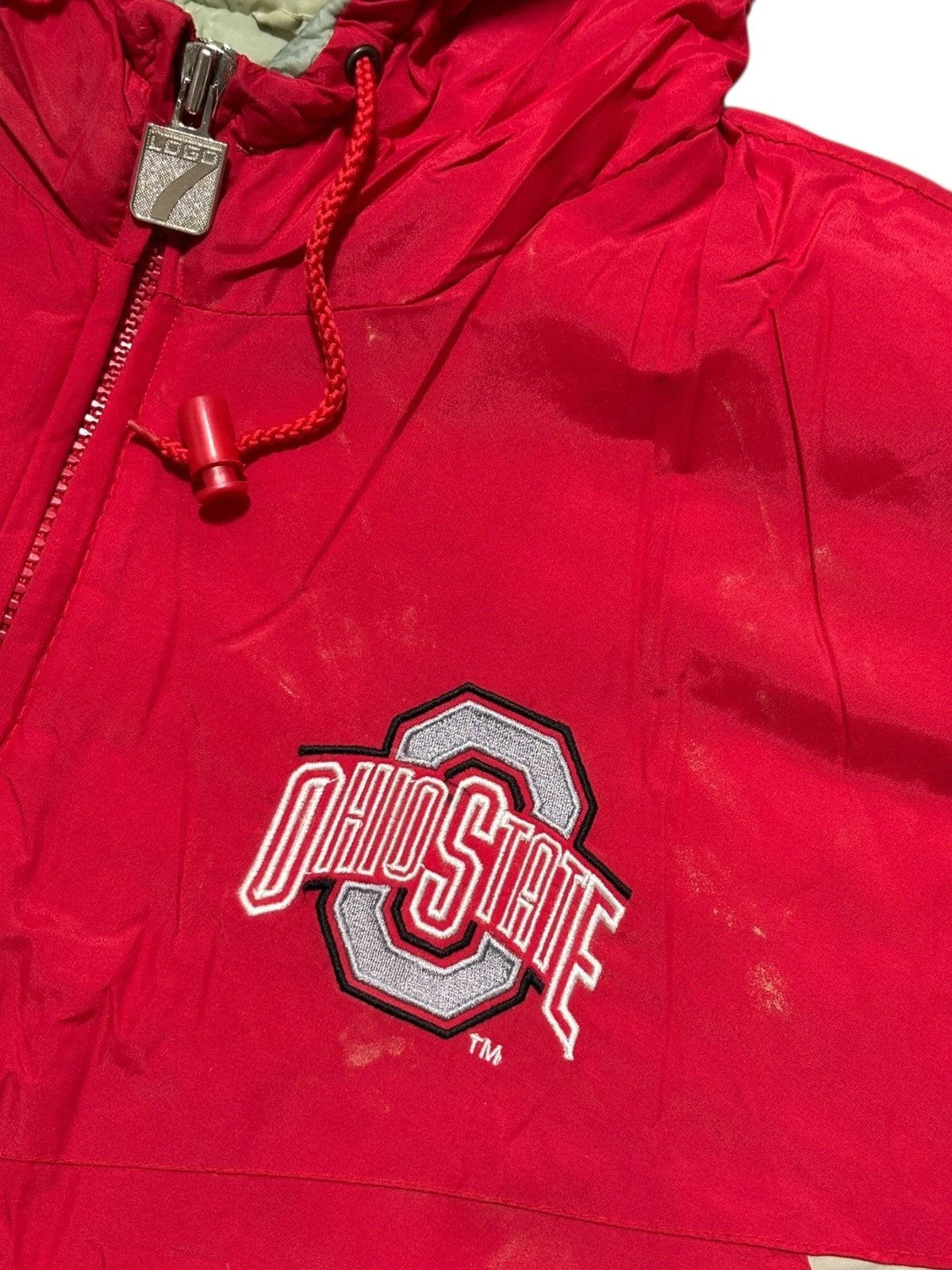 Vintage 1990s Red Ohio State Buckeyes Jacket - XL - Logo 7 - NCAA Football Coat
