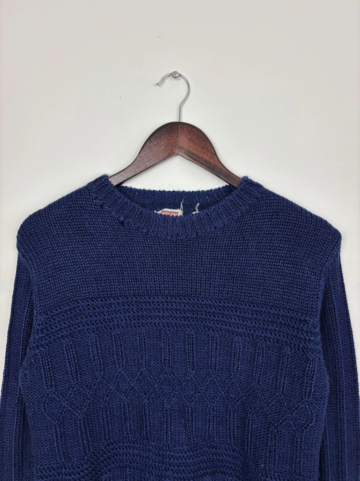 Vintage 1990s Blue Knit Sweater - Size Large