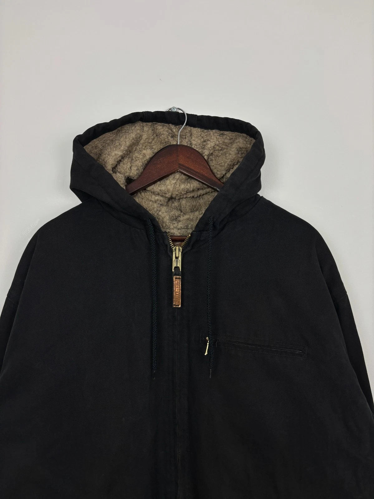 Vintage Black Fleece Lined Workwear Jacket - Schmidt Zip Up Coat - Size 2XLT