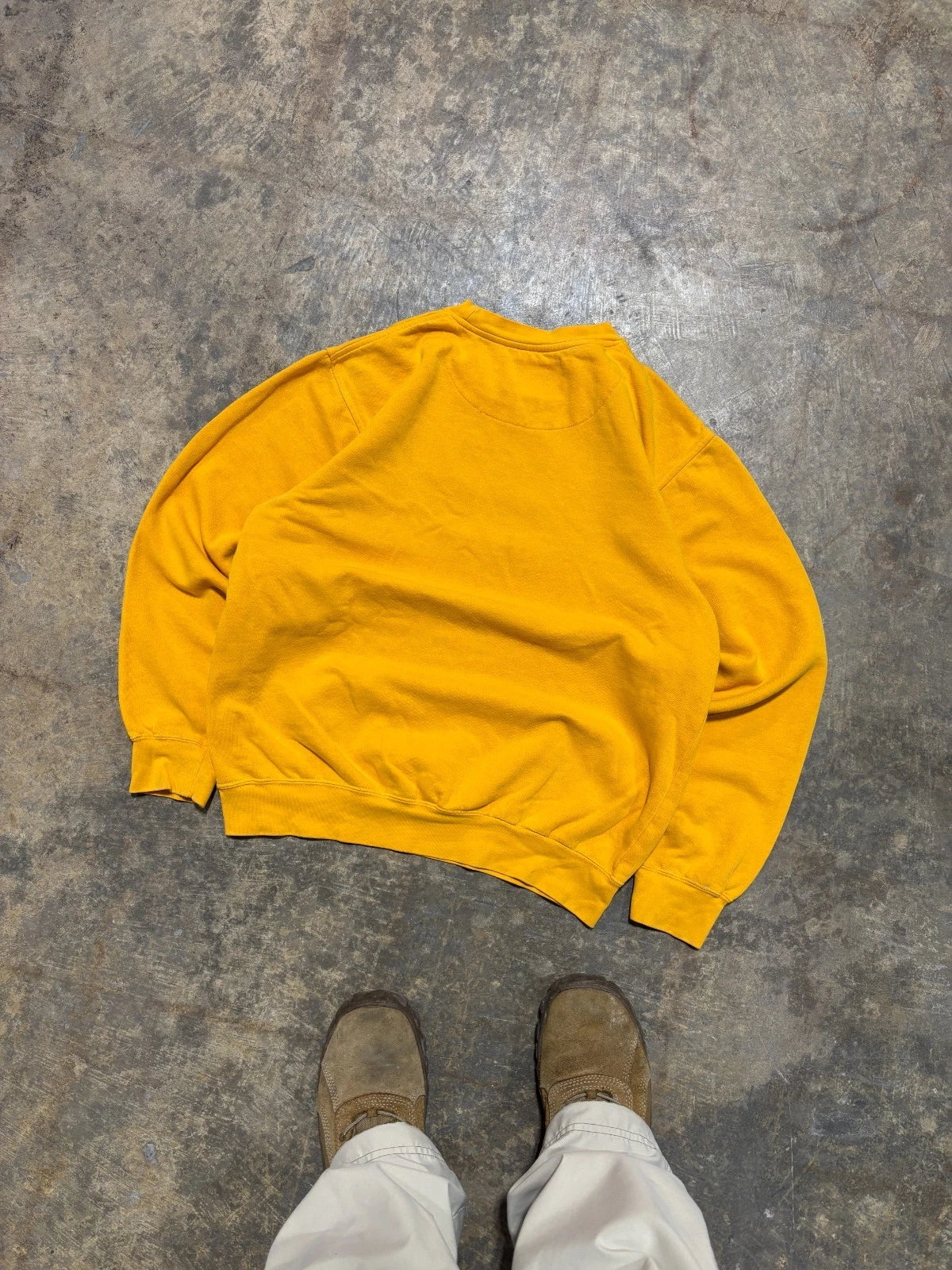 Vintage 1990s Notre Dame Sweatshirt - Yellow Pullover Sweater - Size Medium