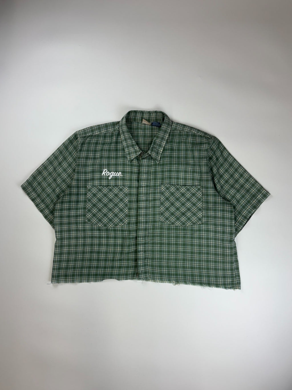 Vintage Roguehaus Plaid Cropped Button Up Shirt