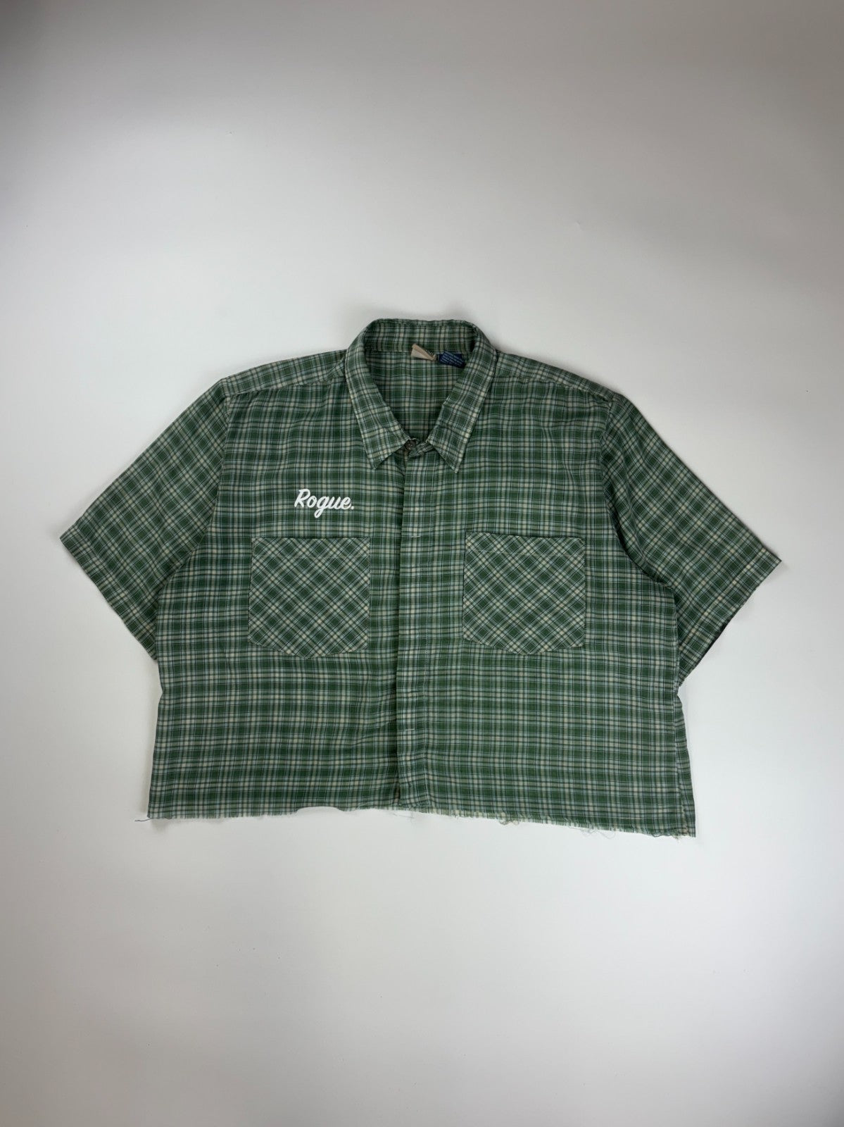 Vintage Roguehaus Plaid Cropped Button Up Shirt