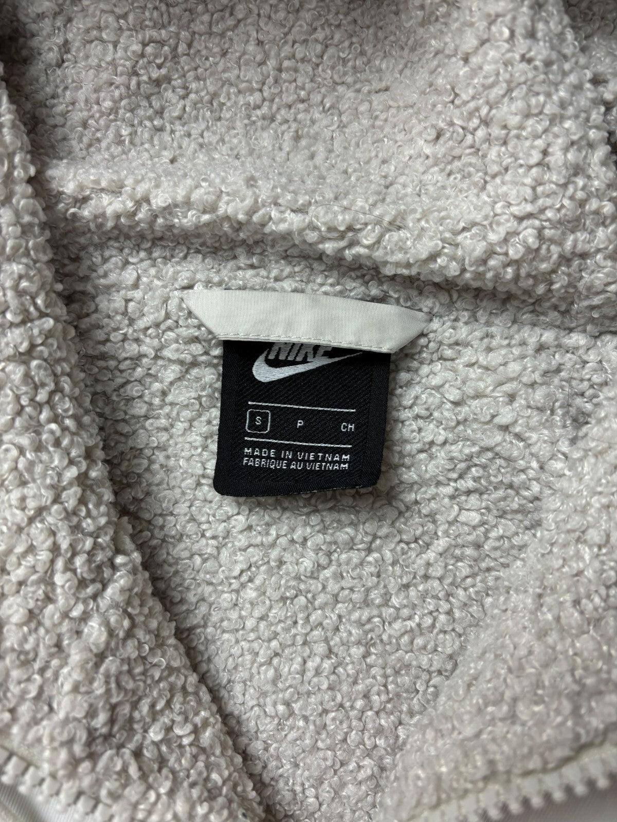 Vintage Nike Sherpa Lined Jacket / Athletic Sportswear / Full Zip Up Small White