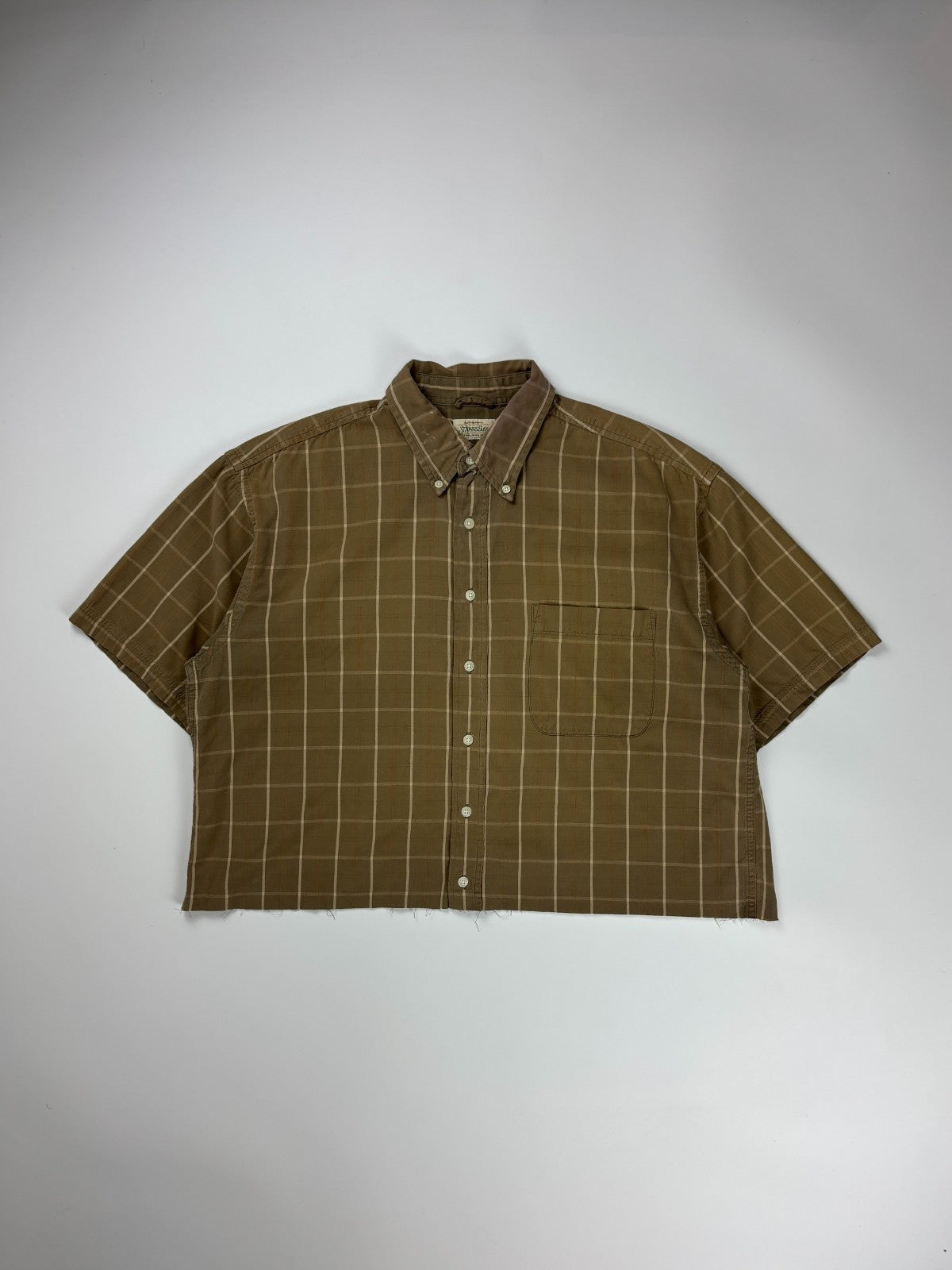 Vintage St Johns Bay Plaid Cropped Button Up Shirt