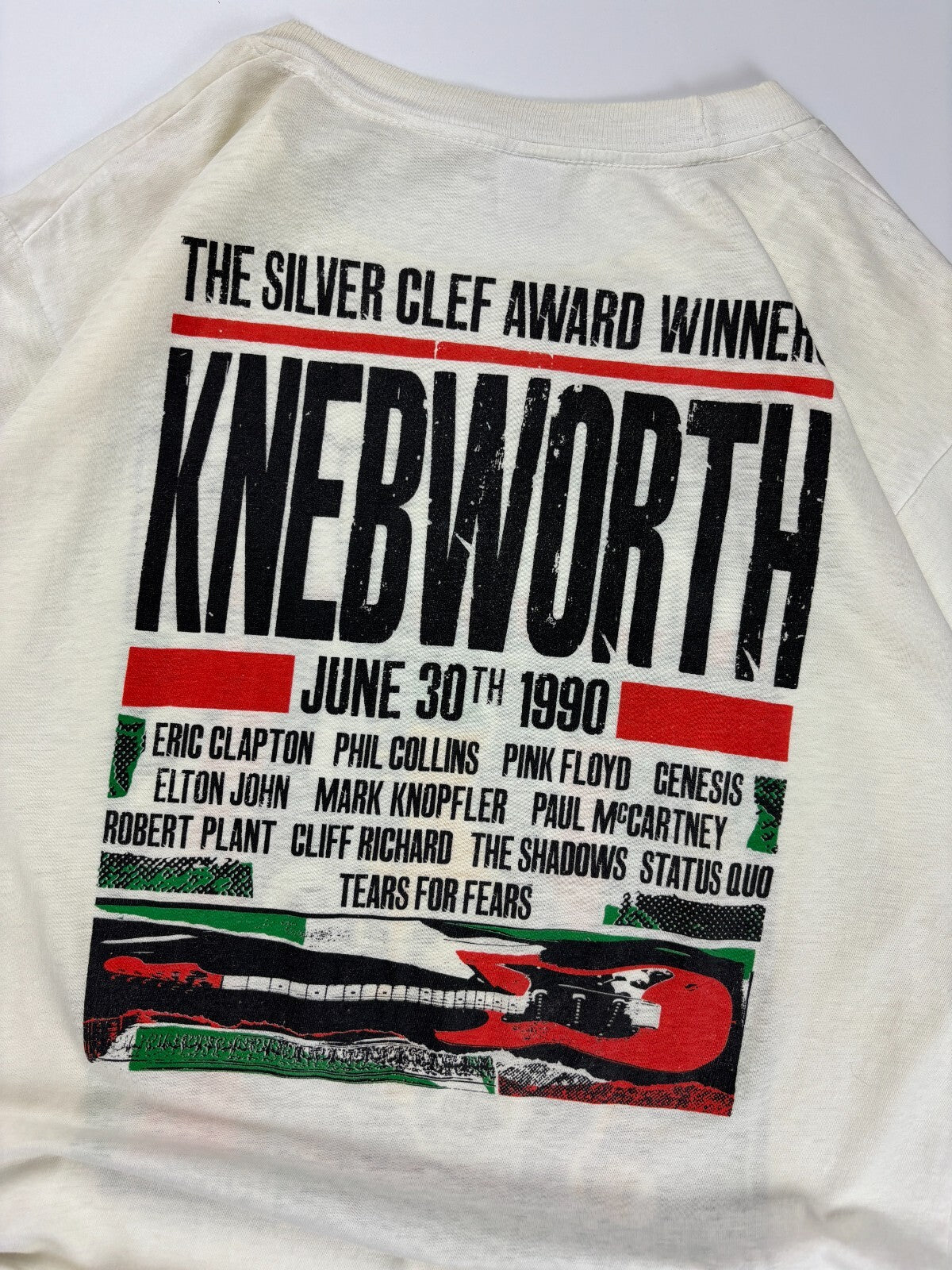 Vintage 1990 Knebworth Silver Clef Award Winners Tee