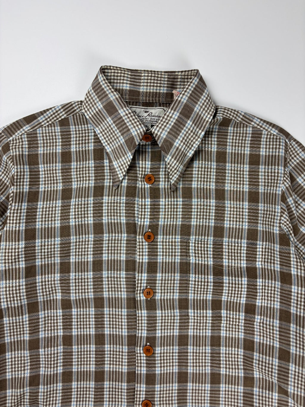 Vintage Prince Romano Plaid Button Up Shirt
