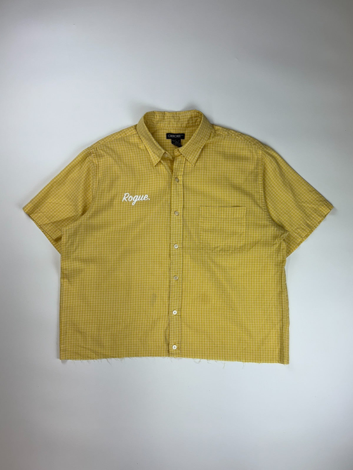 Vintage Roguehaus Plaid Cropped Button Up Shirt