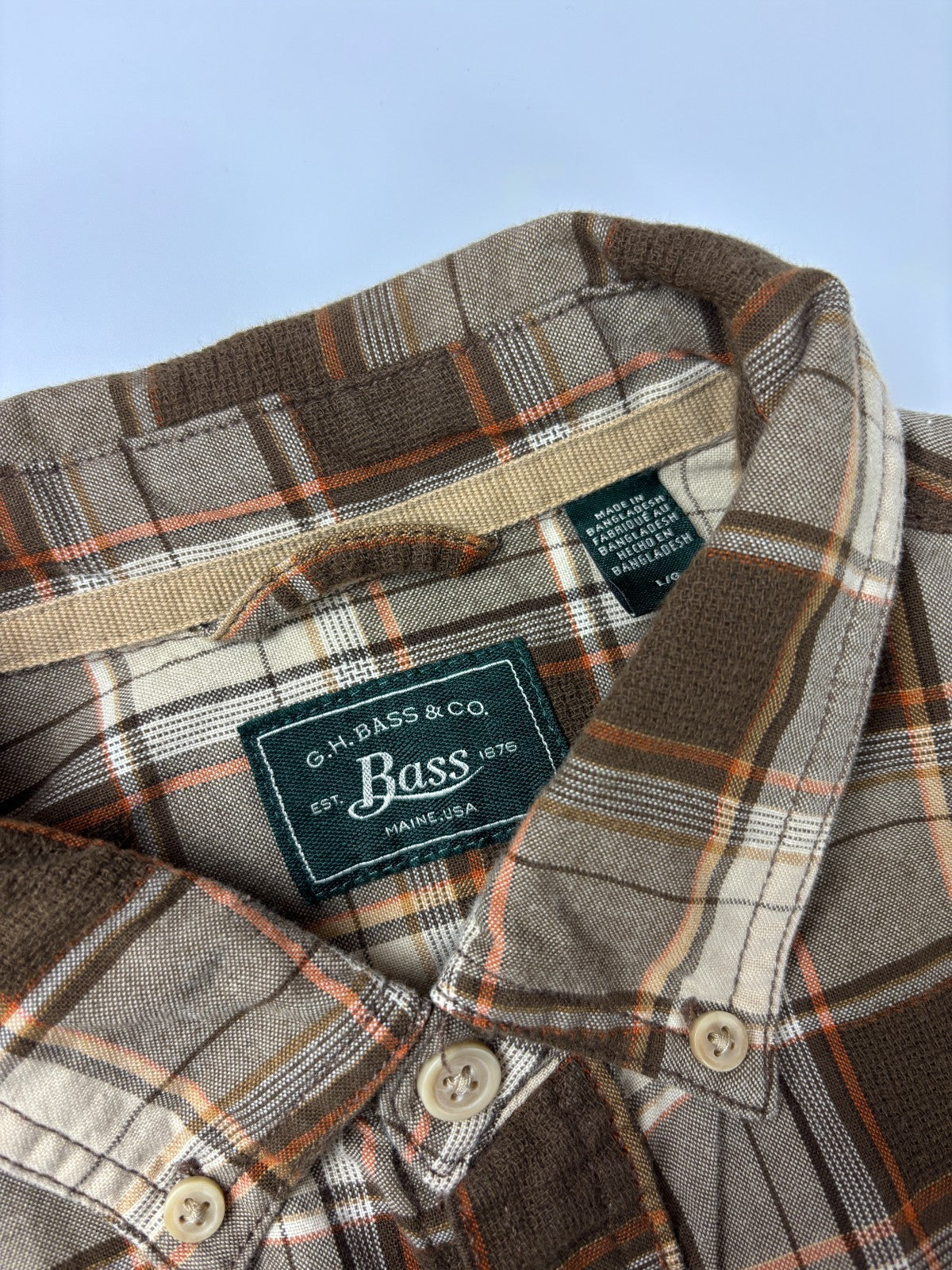 Vintage G.H. Bass Plaid Cropped Button Up Shirt