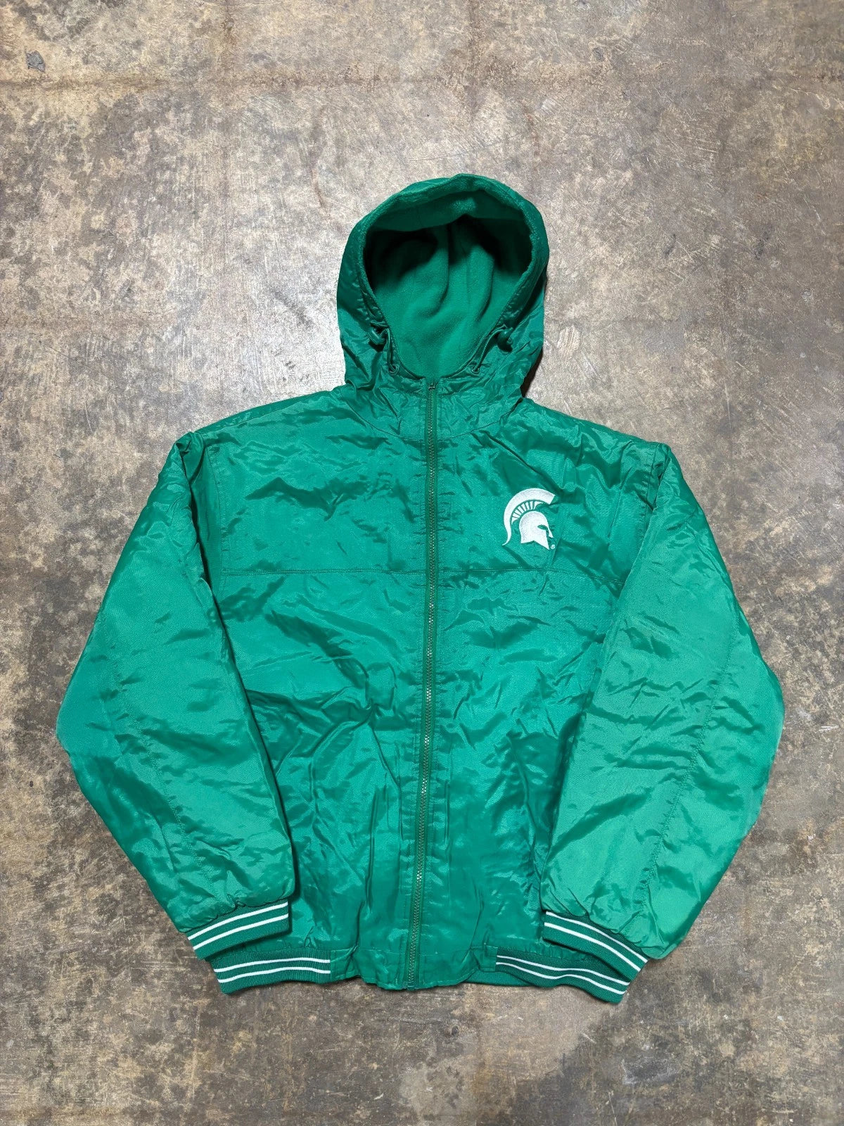 Vintage Michigan Spartans Insulated Jacket / NCAA Collegiate / Green Size Medium