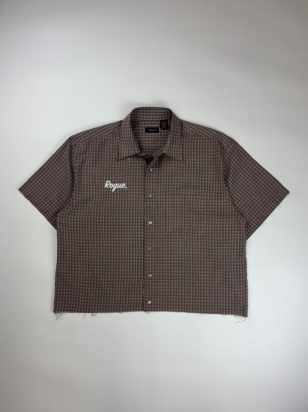 Vintage Roguehaus Plaid Cropped Button Up Shirt