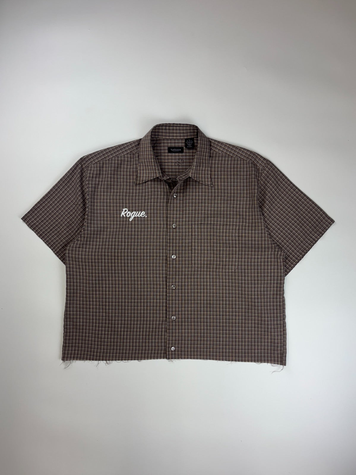 Vintage Roguehaus Plaid Cropped Button Up Shirt