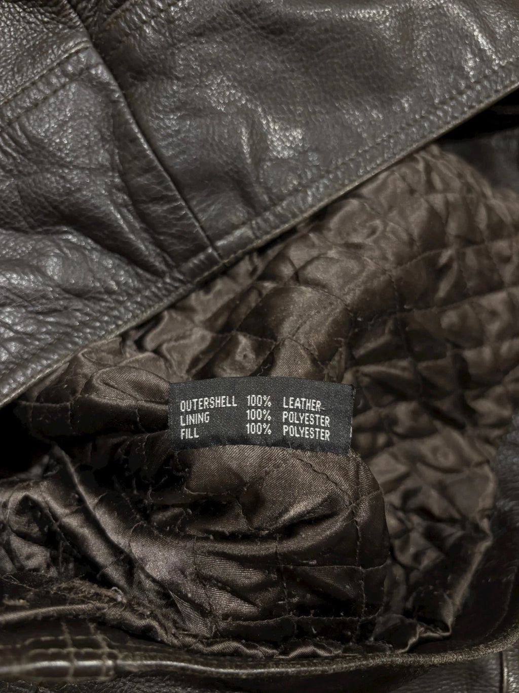 Vintage Dark Brown Leather Jacket - Large - Charles Klein Straight Cut Insulated