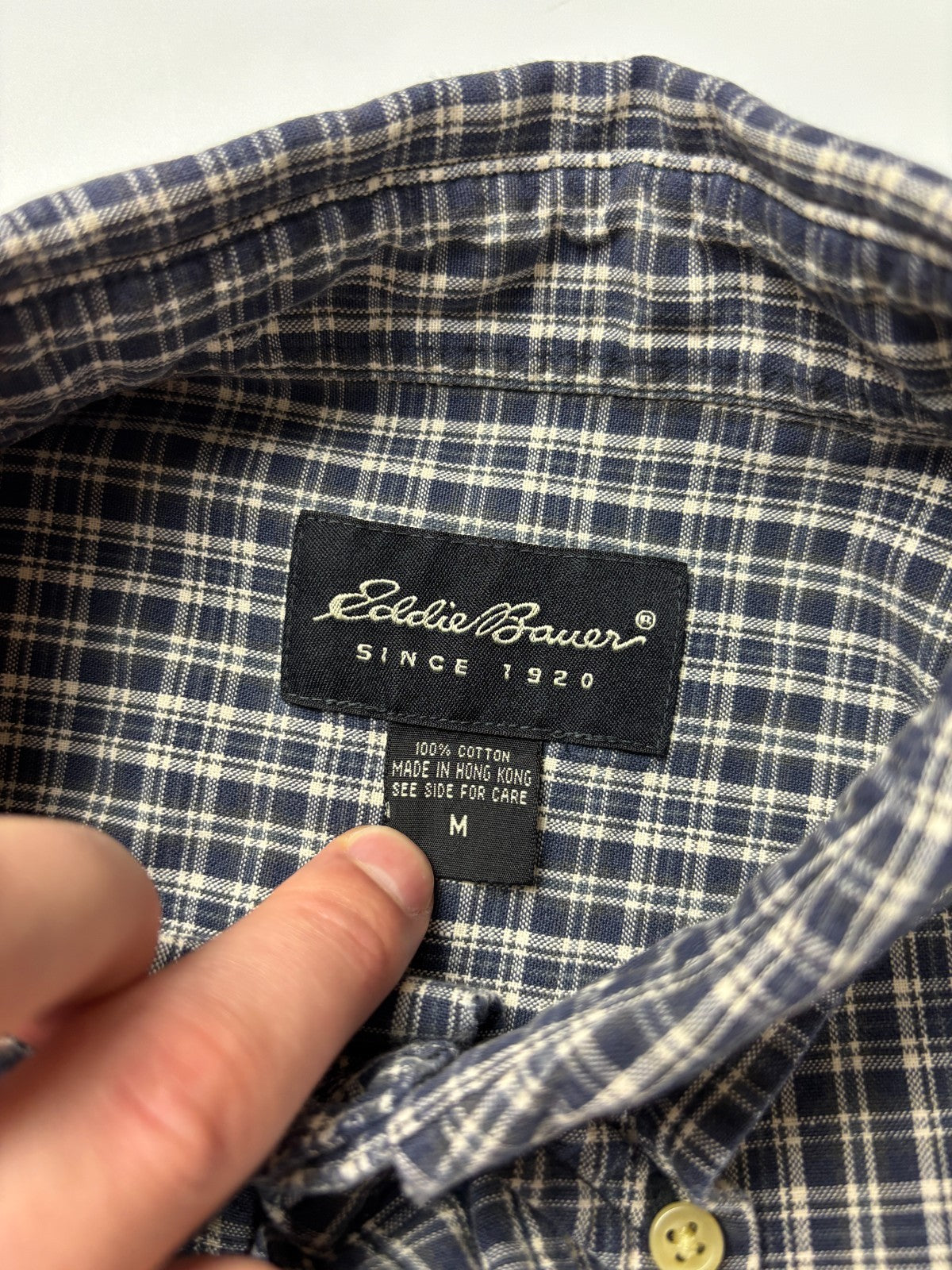 Vintage Eddie Bauer Plaid Cropped Button Up Shirt