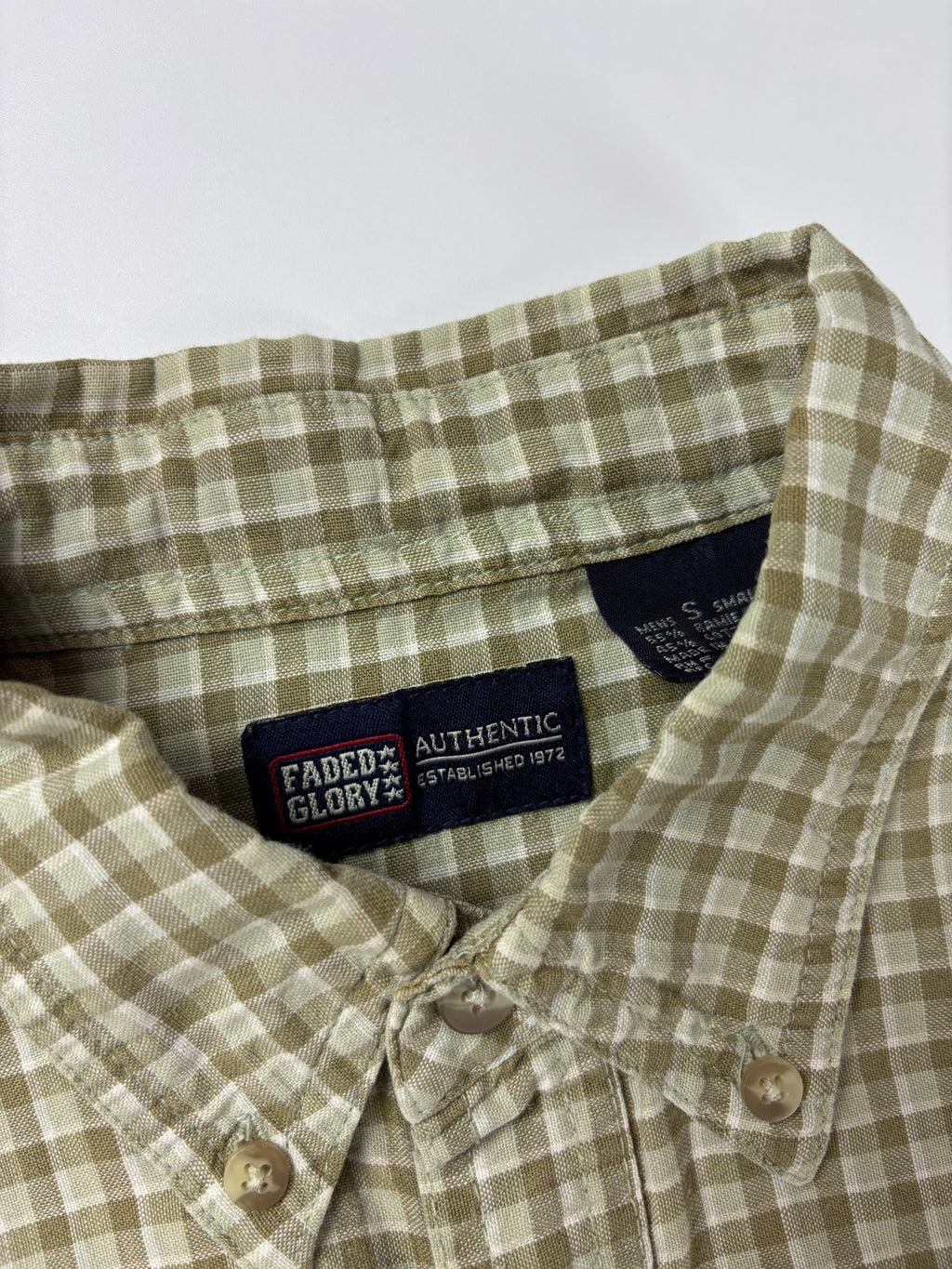 Vintage Faded Glory Plaid Cropped Button Up Shirt