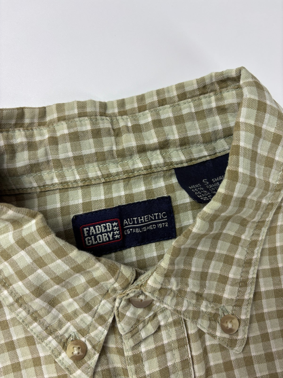 Vintage Faded Glory Plaid Cropped Button Up Shirt