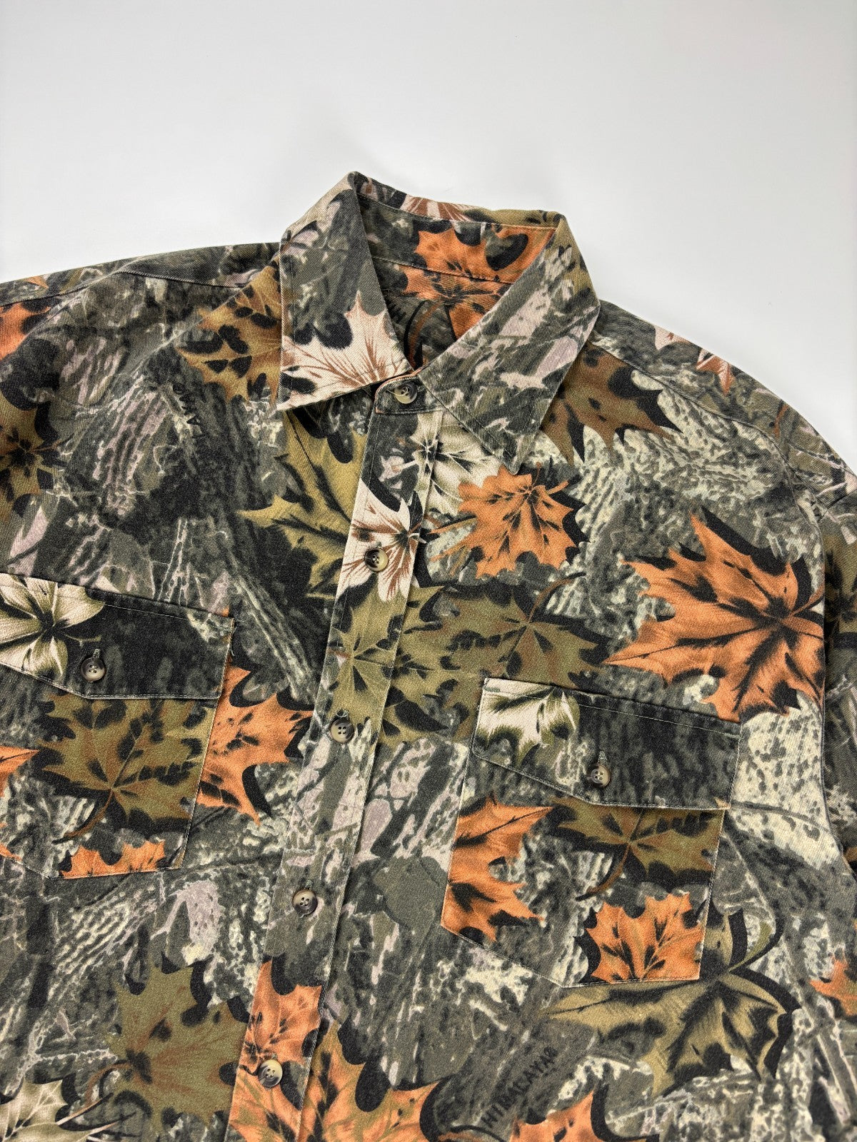 Vintage Real Tree Camo Cropped Button Up Shirt