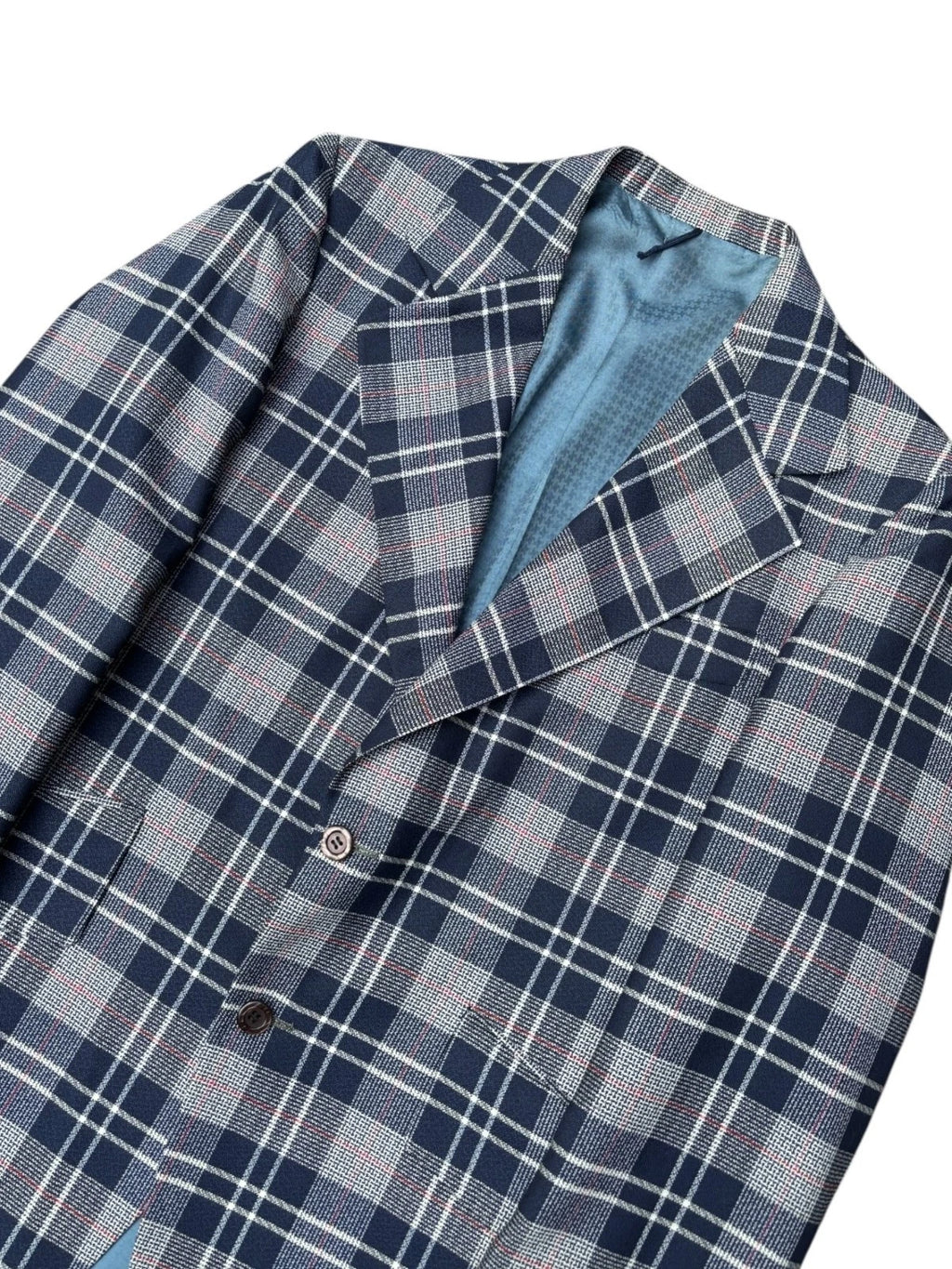 Vintage 1980s Blue Plaid Blazer - Medium - Overcoat