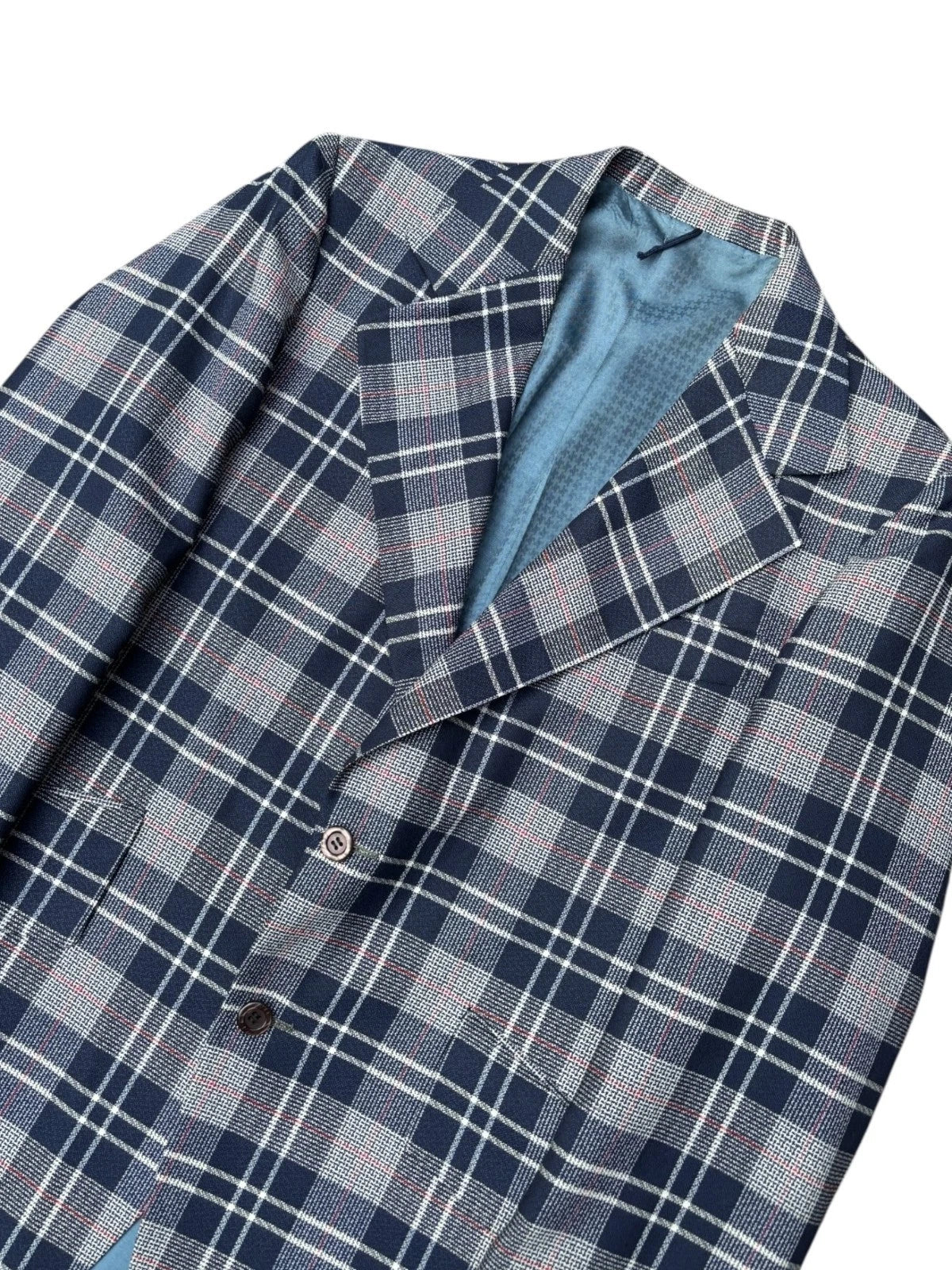 Vintage 1980s Blue Plaid Blazer - Medium - Overcoat