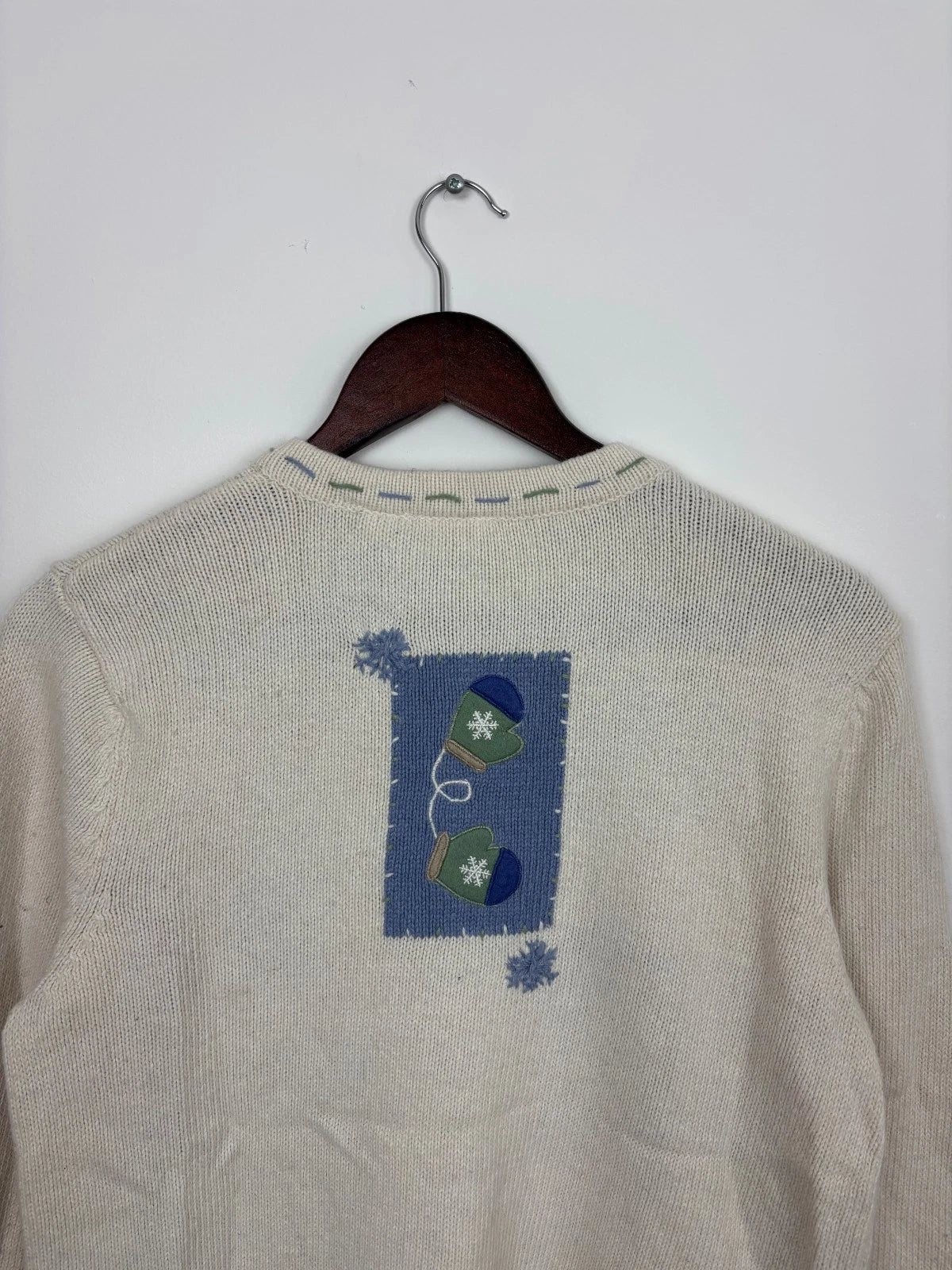 Vintage White Christmas Knit Sweater - Croft & Barrow - Size Small