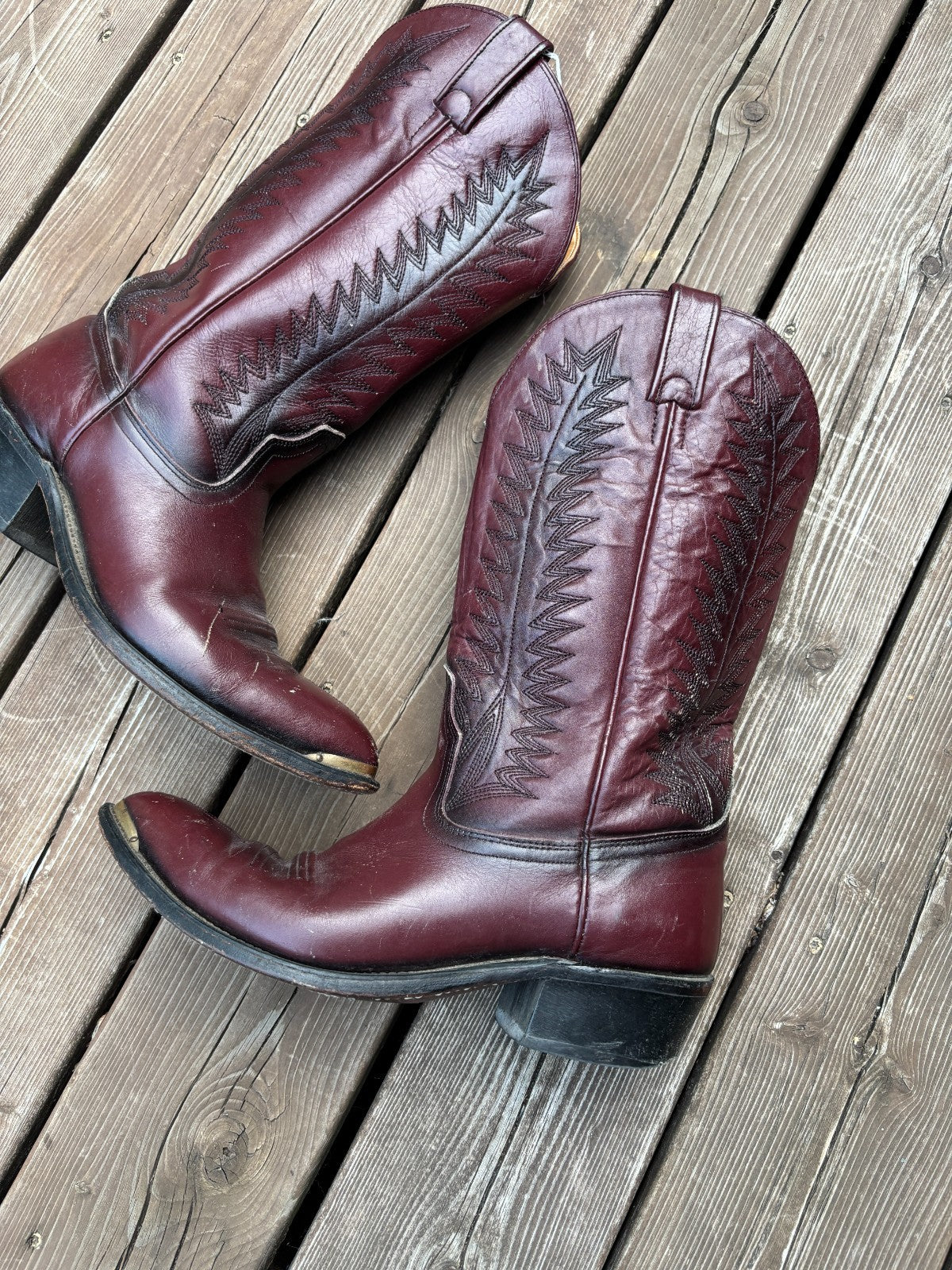 Vintage Western Leather Cowboy Boots