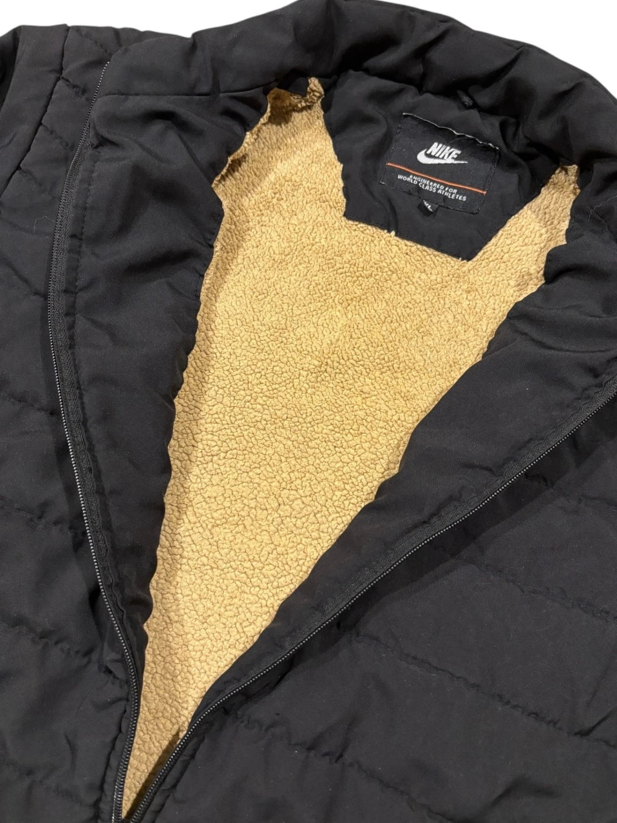 Vintage Black Nike Puffer Jacket - Size XL - Lightweight & Fleece Lined