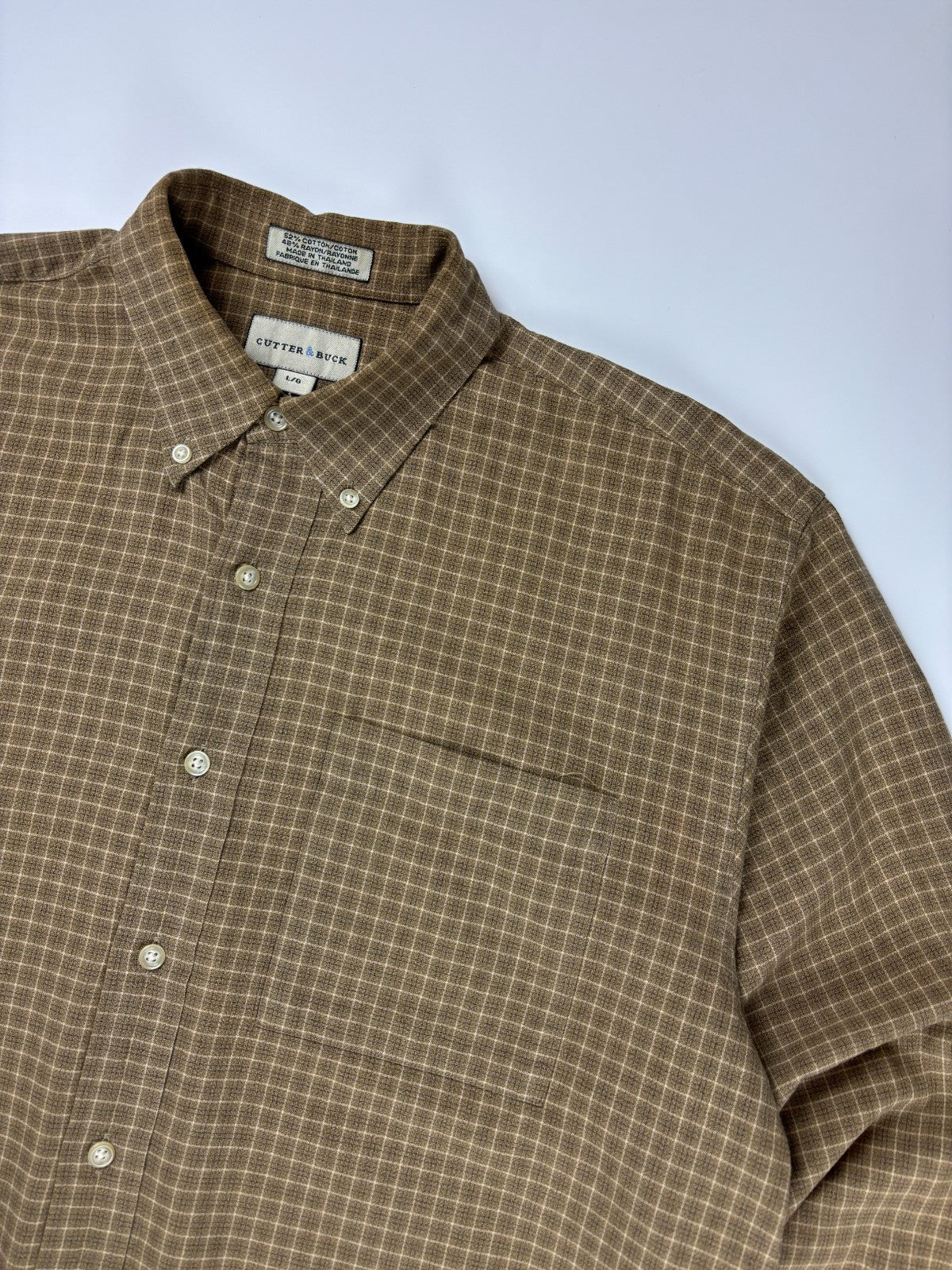 Vintage Cutter & Buck Plaid Cropped Button Up Shirt
