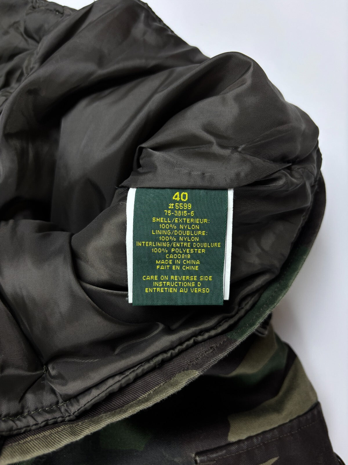 Vintage Military Insulated Cargo Camo Pants