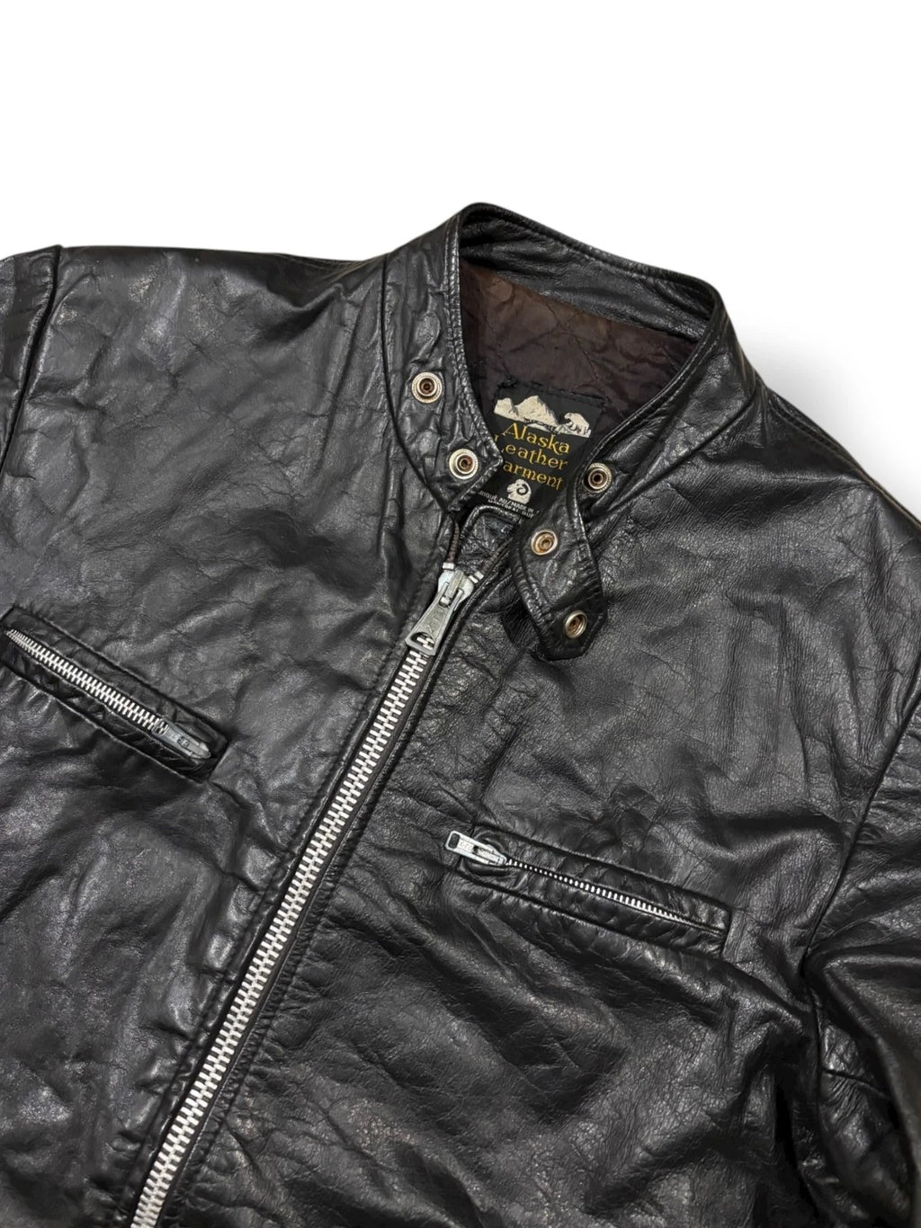 Vintage Black Leather Jacket - Medium - Alaska Leather Garment Straight Cut Coat