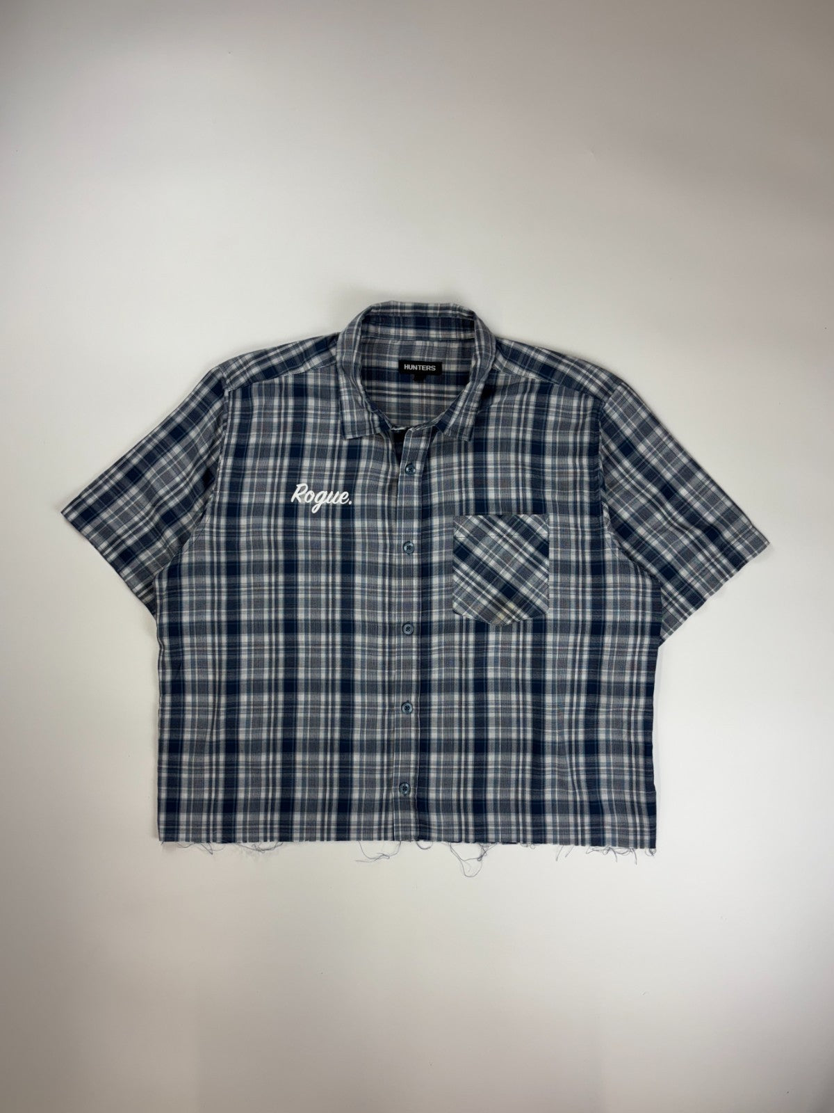 Vintage Roguehaus Plaid Cropped Button Up Shirt