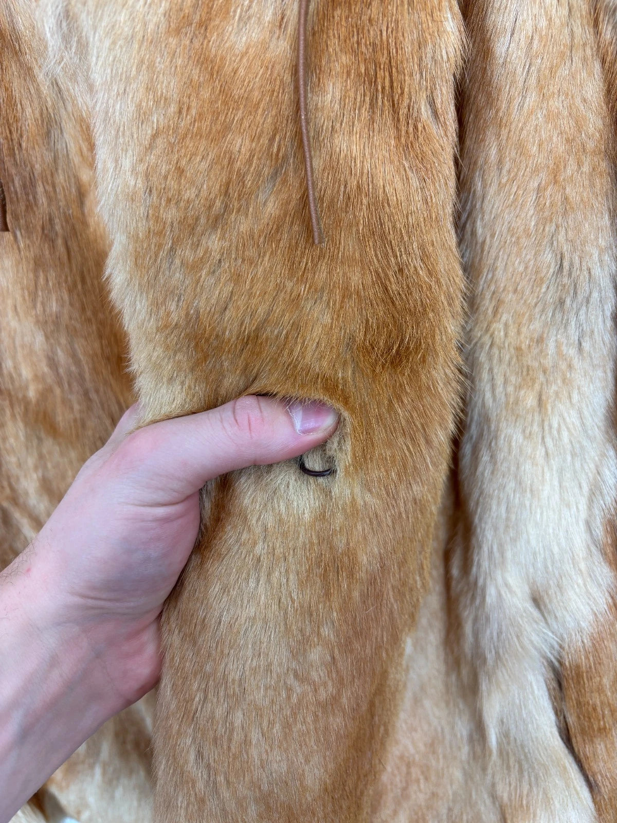 Vintage 1980s Real Fur Coat / Size 42 Medium / 100% Viscose / Orange Fur Coat