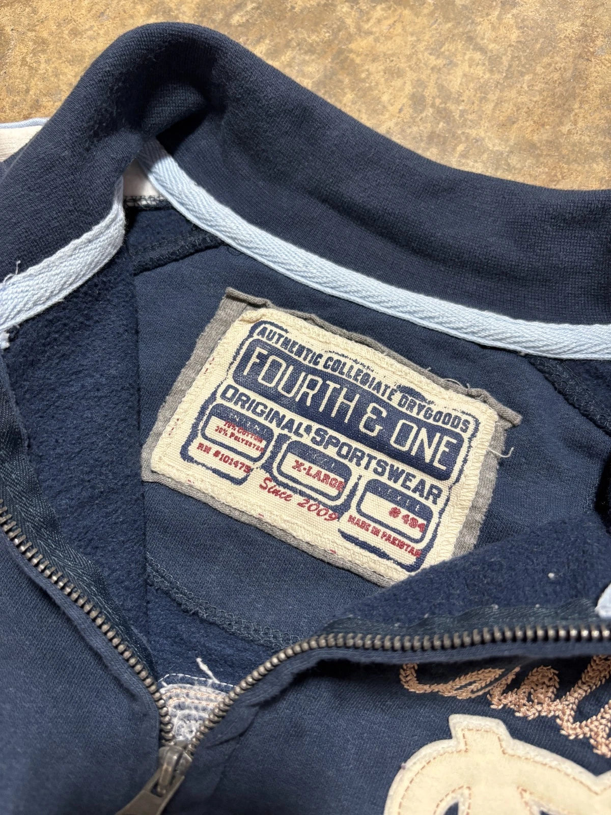 Vintage North Carolina Zip Up Sweater - NCAA Collegiate Sweatshirt - Size XL