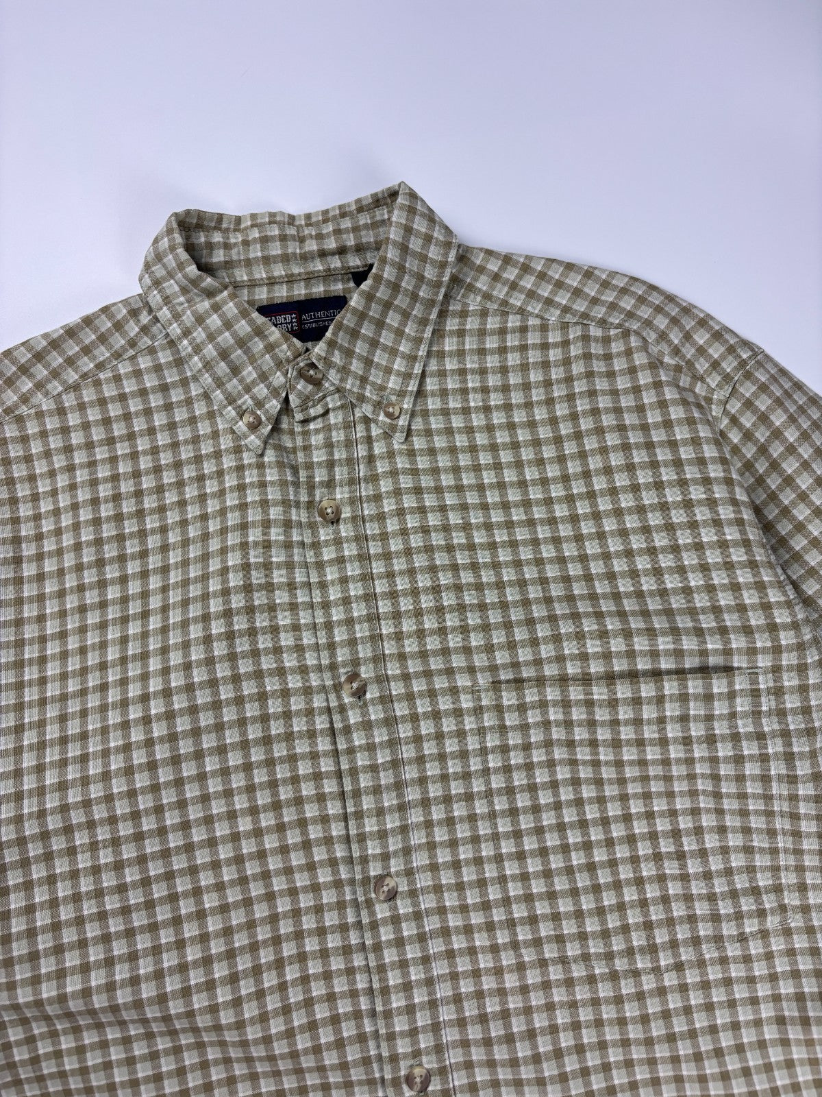 Vintage Faded Glory Plaid Cropped Button Up Shirt