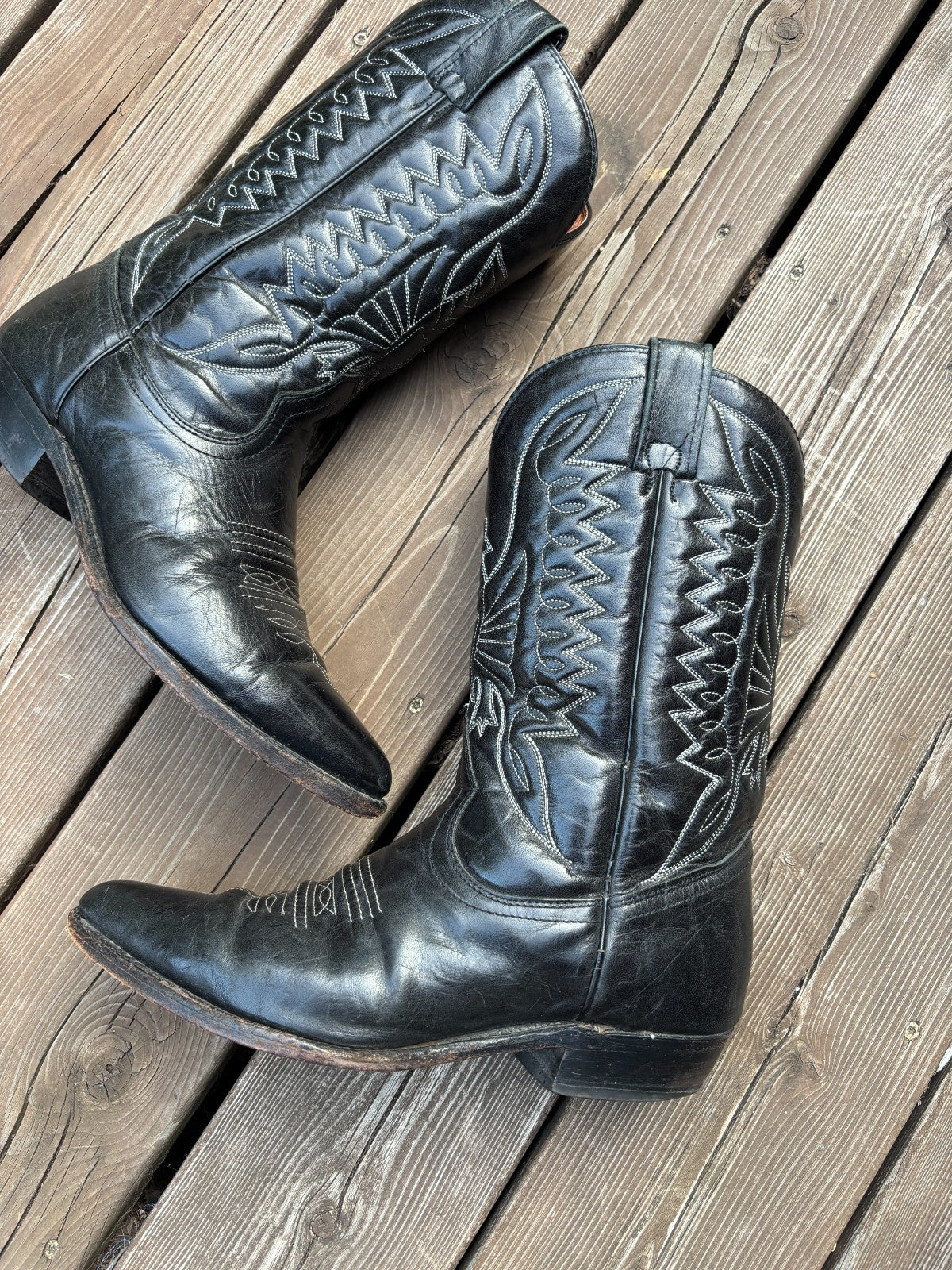 Vintage Western Leather Cowboy Boots