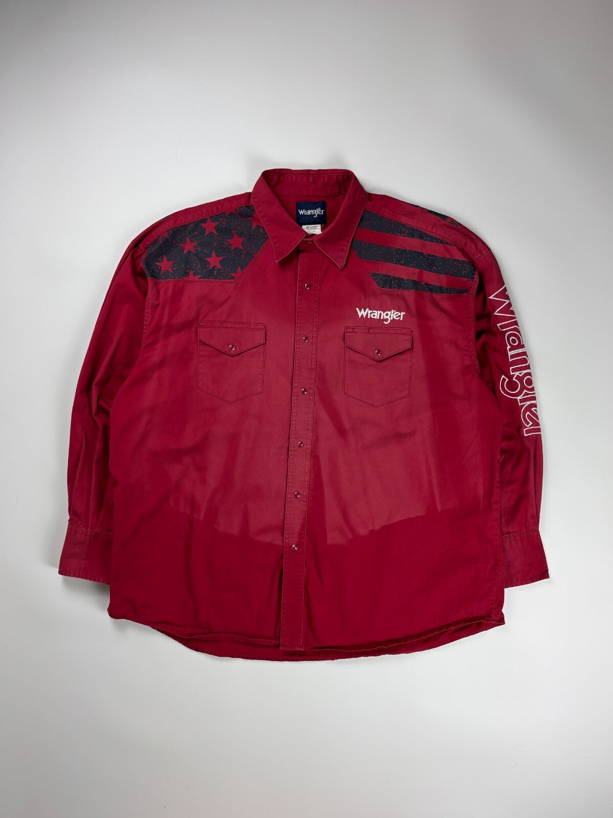 Vintage Faded Wrangler Western Button Up Shirt