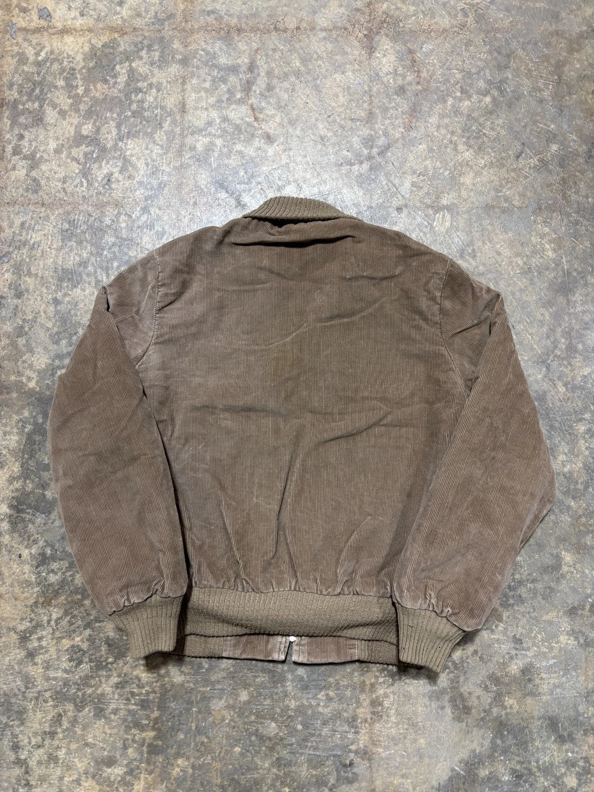 Vintage 1980s Lakeshire Corduroy Bomber Jacket / Fur Zip Up Coat / Size Medium