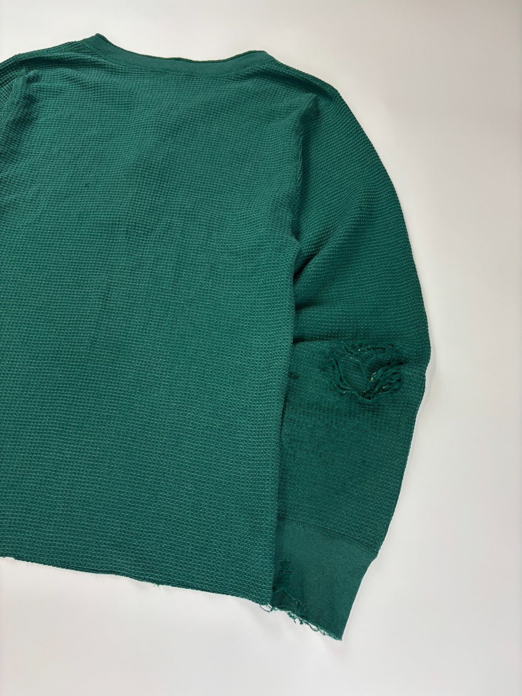 Vintage Cropped Henley Thermal Shirt