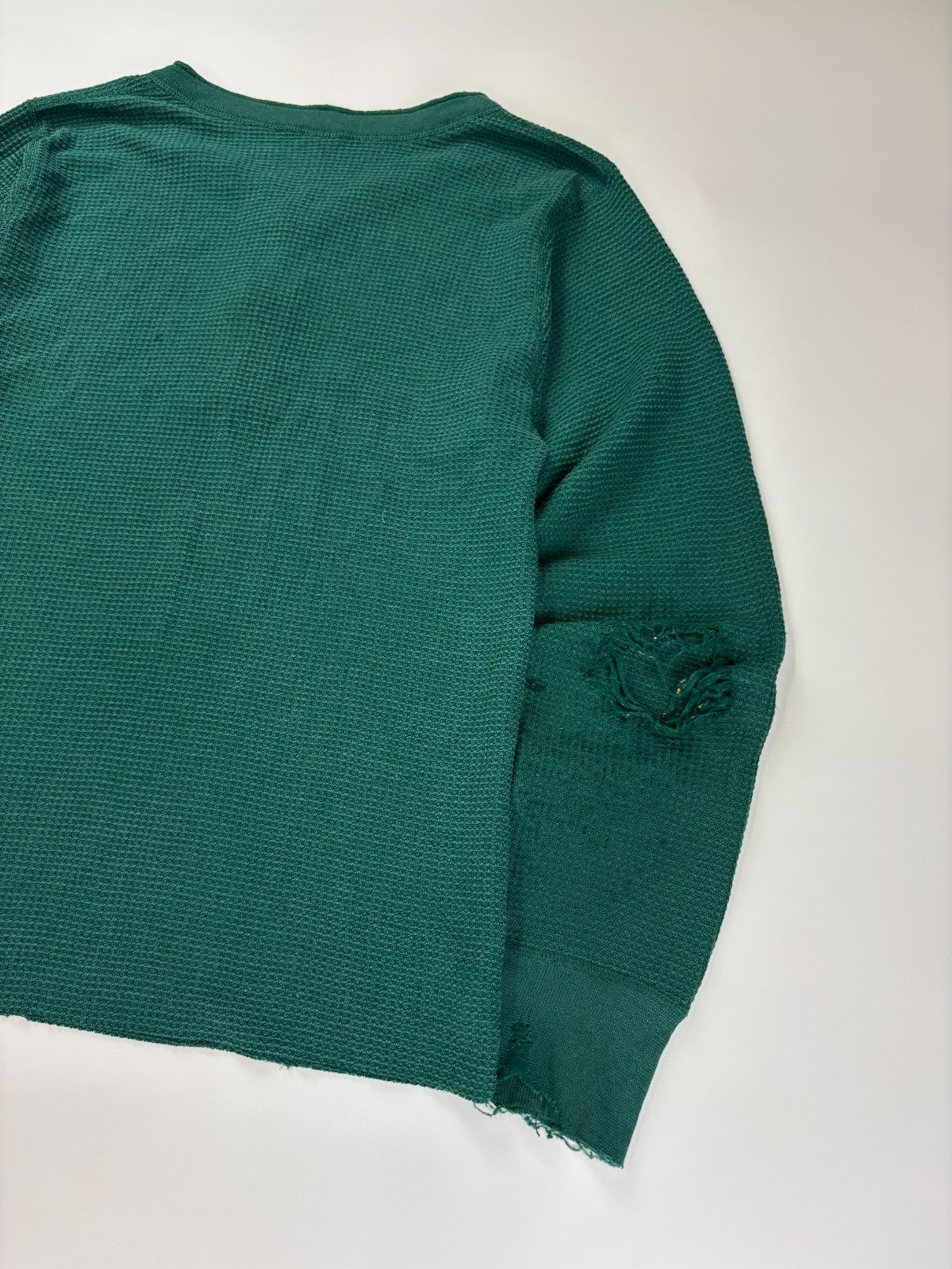 Vintage Cropped Henley Thermal Shirt