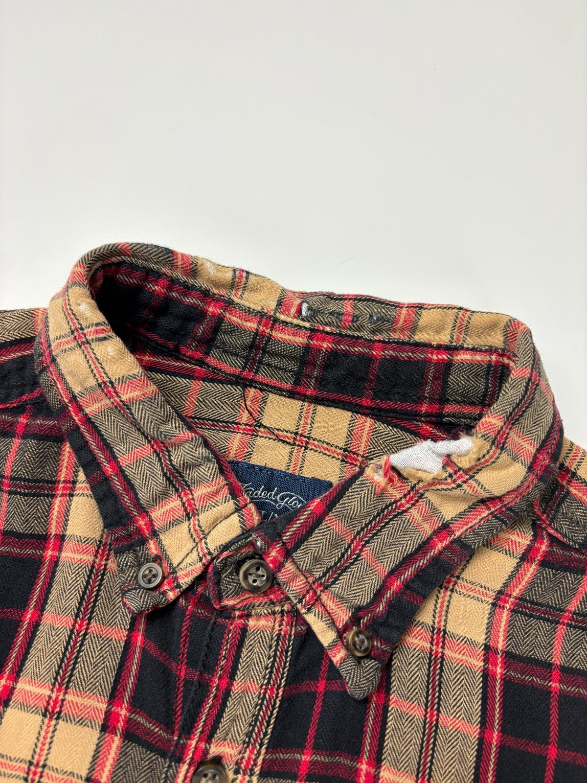 Vintage Faded Glory Plaid Cropped Button Up Shirt