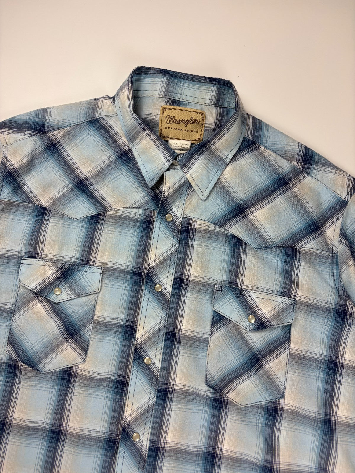 Vintage Wrangler Western Plaid Cropped Button Up Shirt