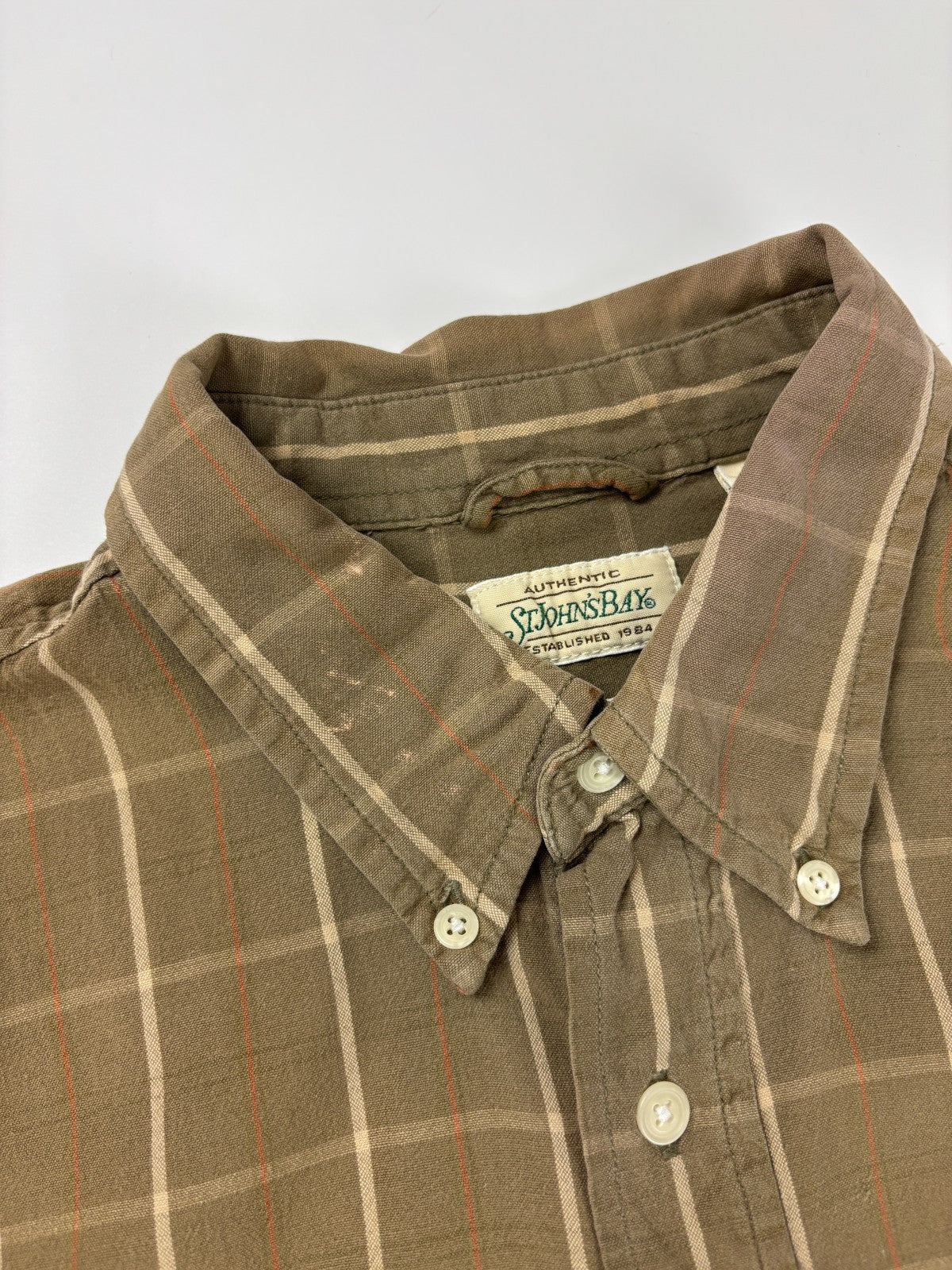 Vintage St Johns Bay Plaid Cropped Button Up Shirt