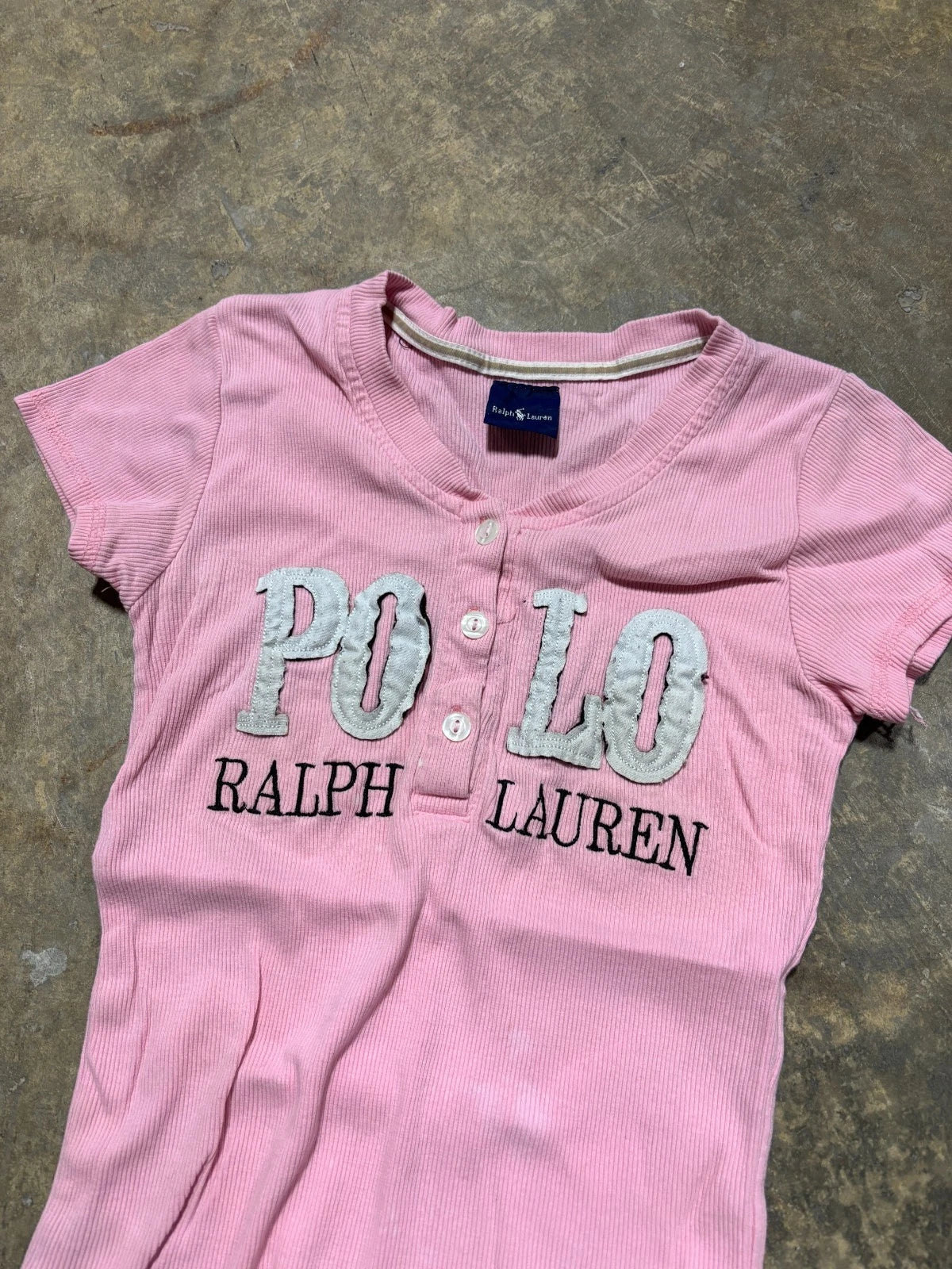 Vintage Y2K Ralph Lauren Pink Baby Tee / Size Small / Pink
