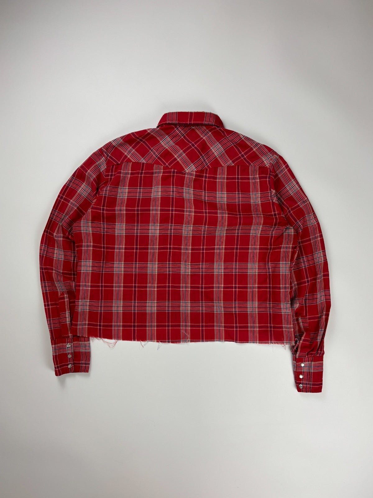 Vintage Western Striped Cropped Button Up Shirt