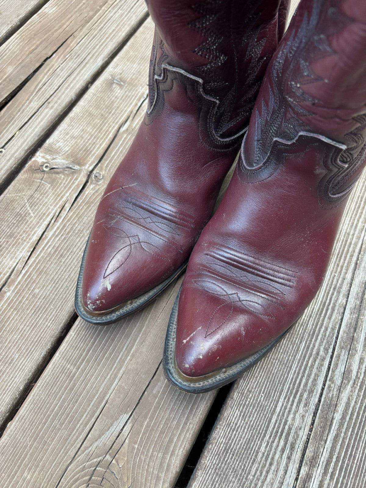 Vintage Western Leather Cowboy Boots