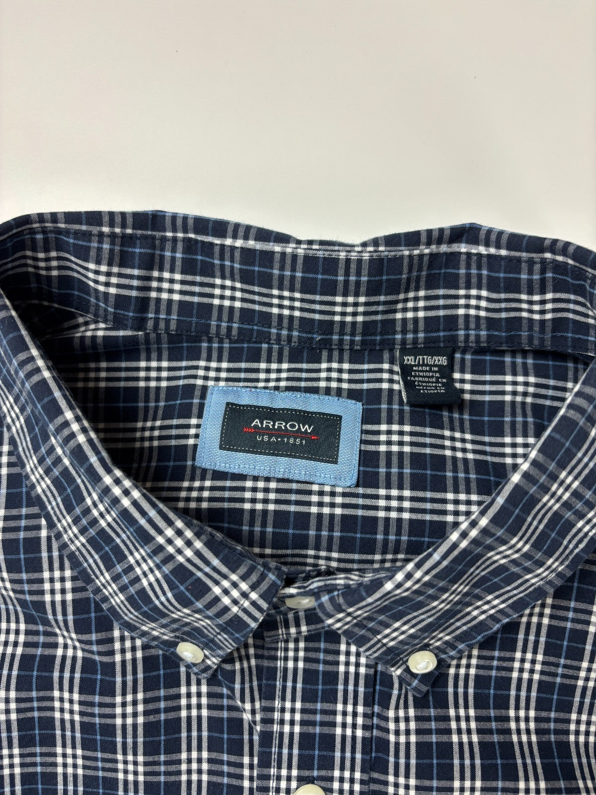 Vintage Arrow Plaid Cropped Button Up Shirt