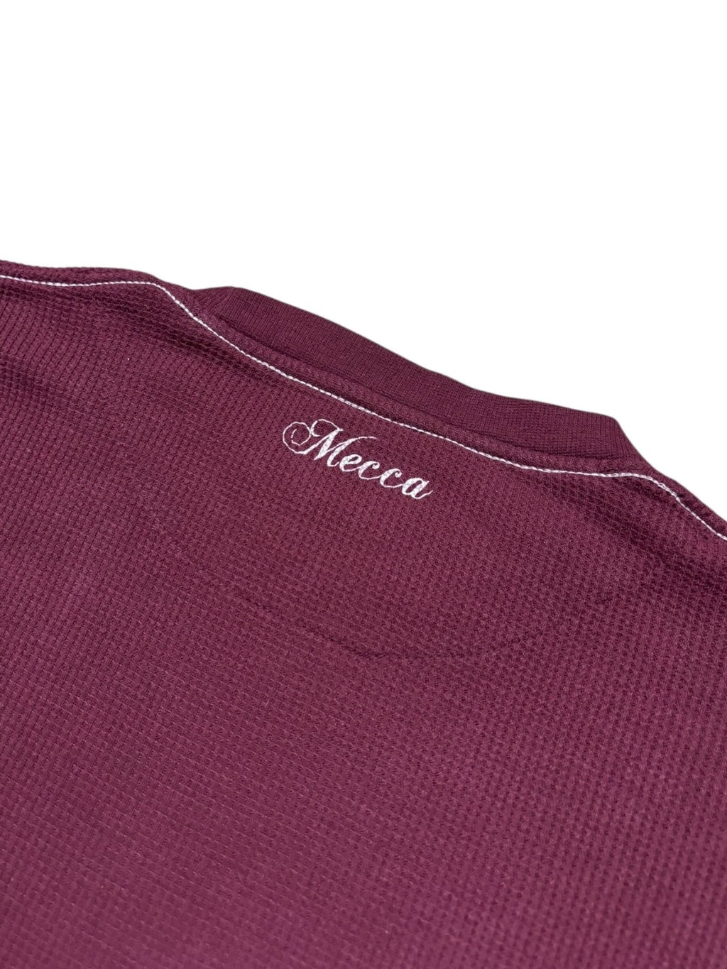Vintage Y2K Mecca Thermal Long Sleeve Shirt - XL - Burgundy Skatewear