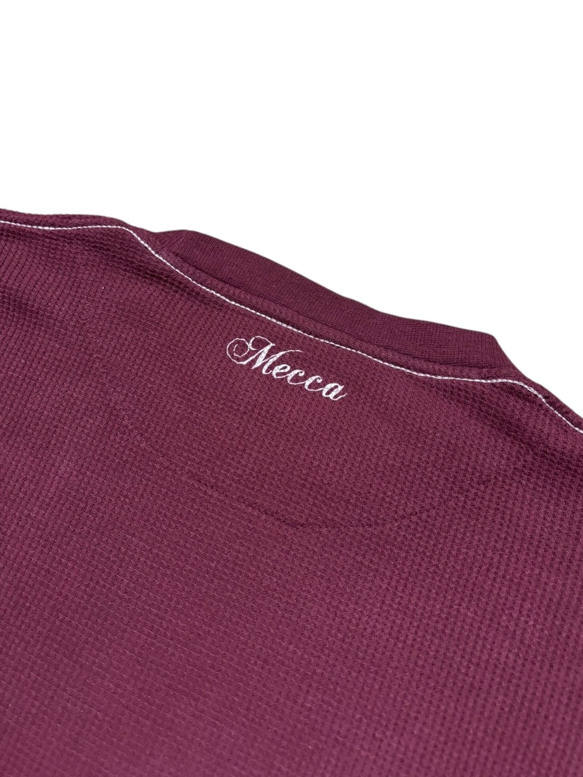 Vintage Y2K Mecca Thermal Long Sleeve Shirt - XL - Burgundy Skatewear