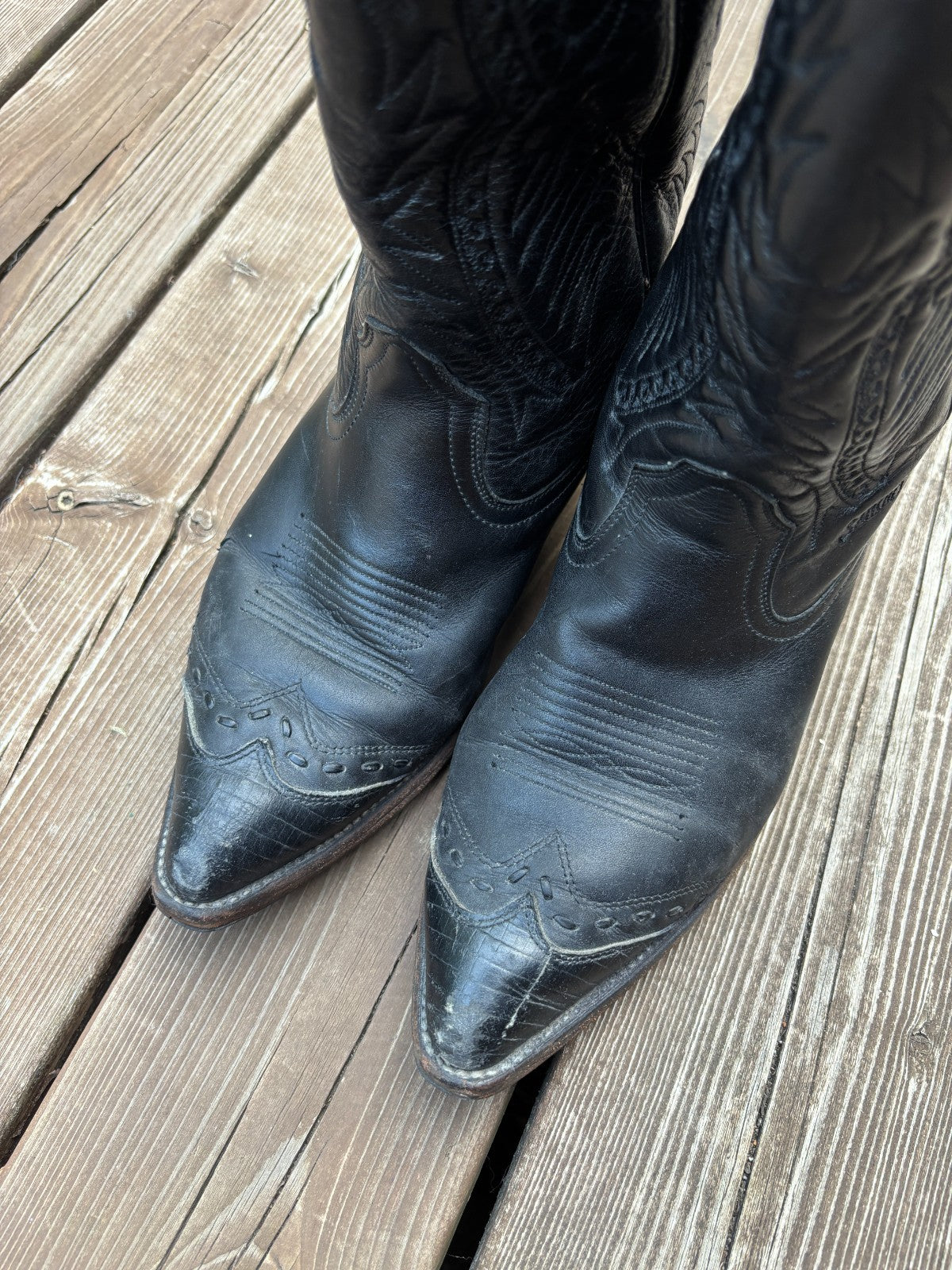 Vintage Western Leather Cowboy Boots