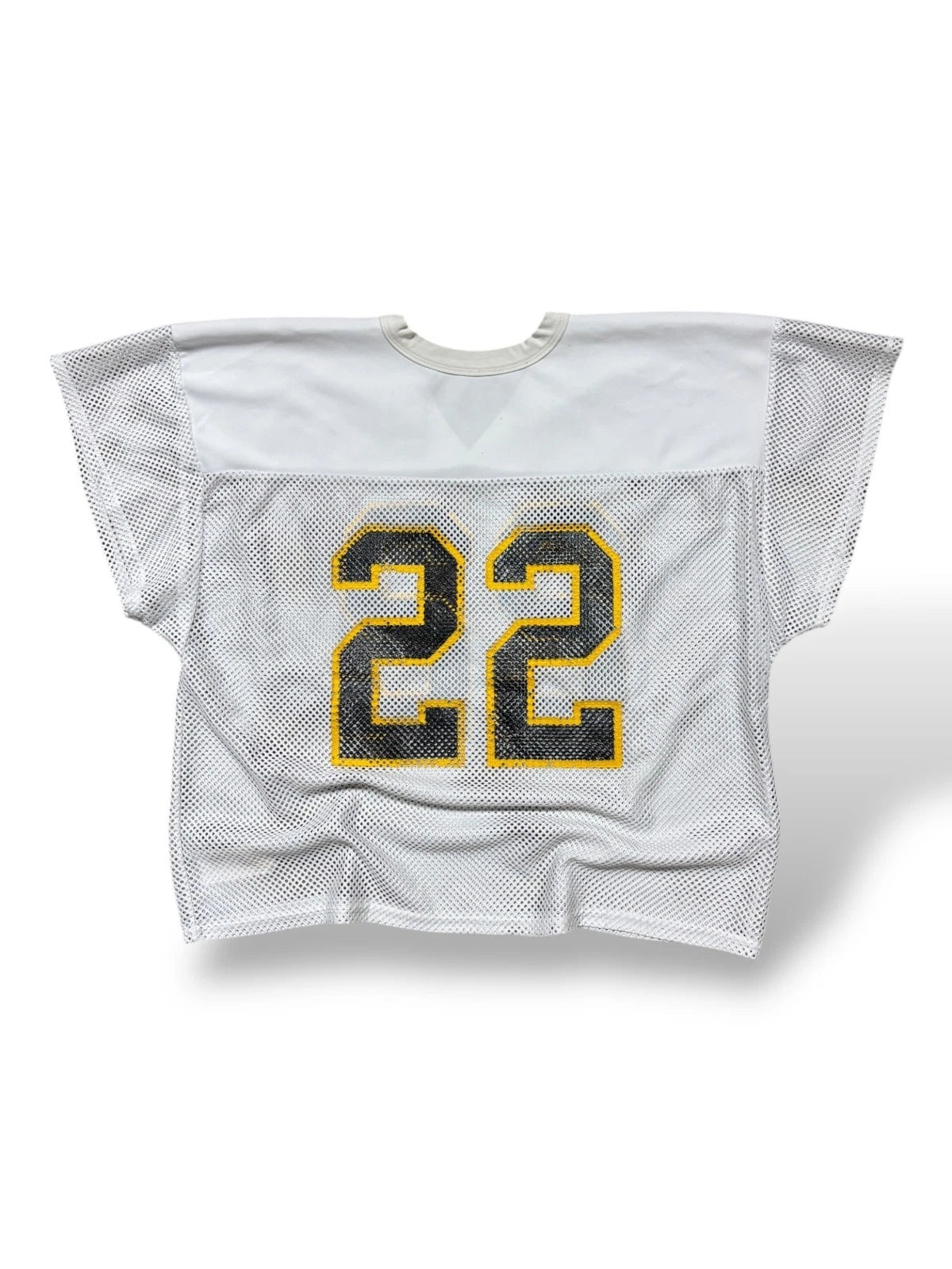 Vintage Cropped Football Jersey - Russell XL - White Mesh